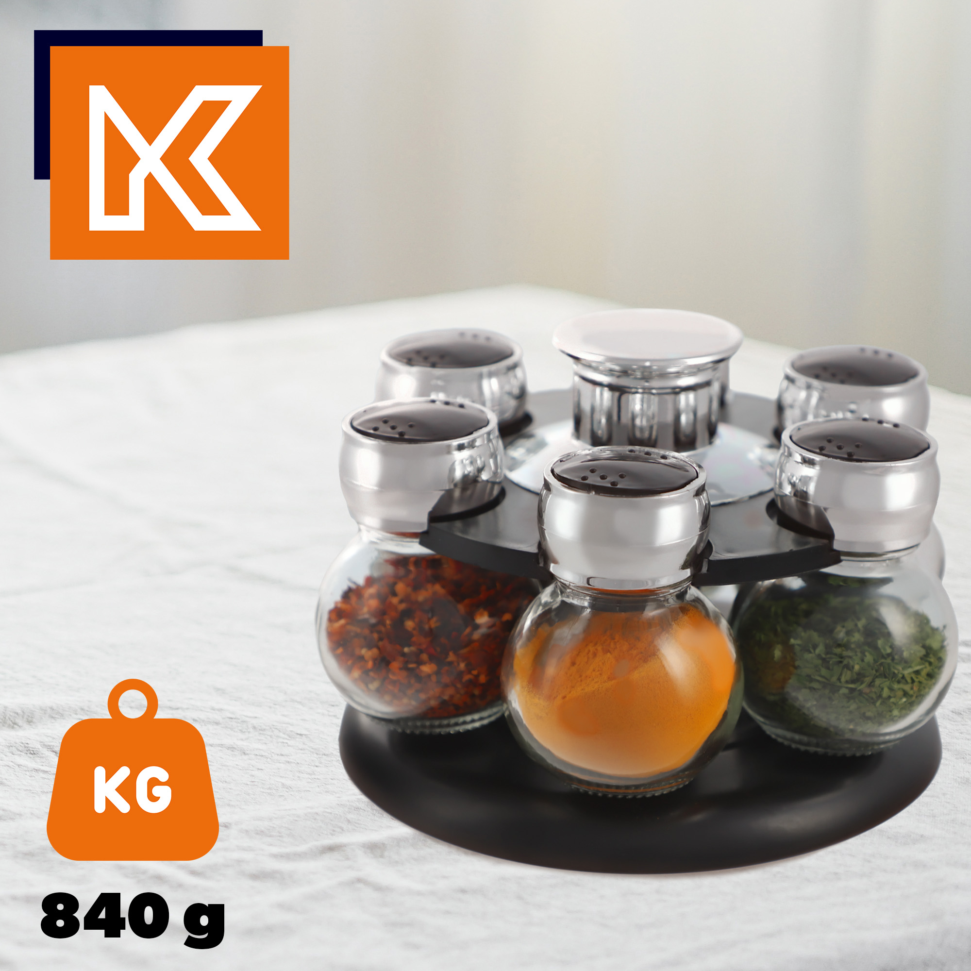 Obrotowy stojak na przyprawy 90 ml 6 szt.