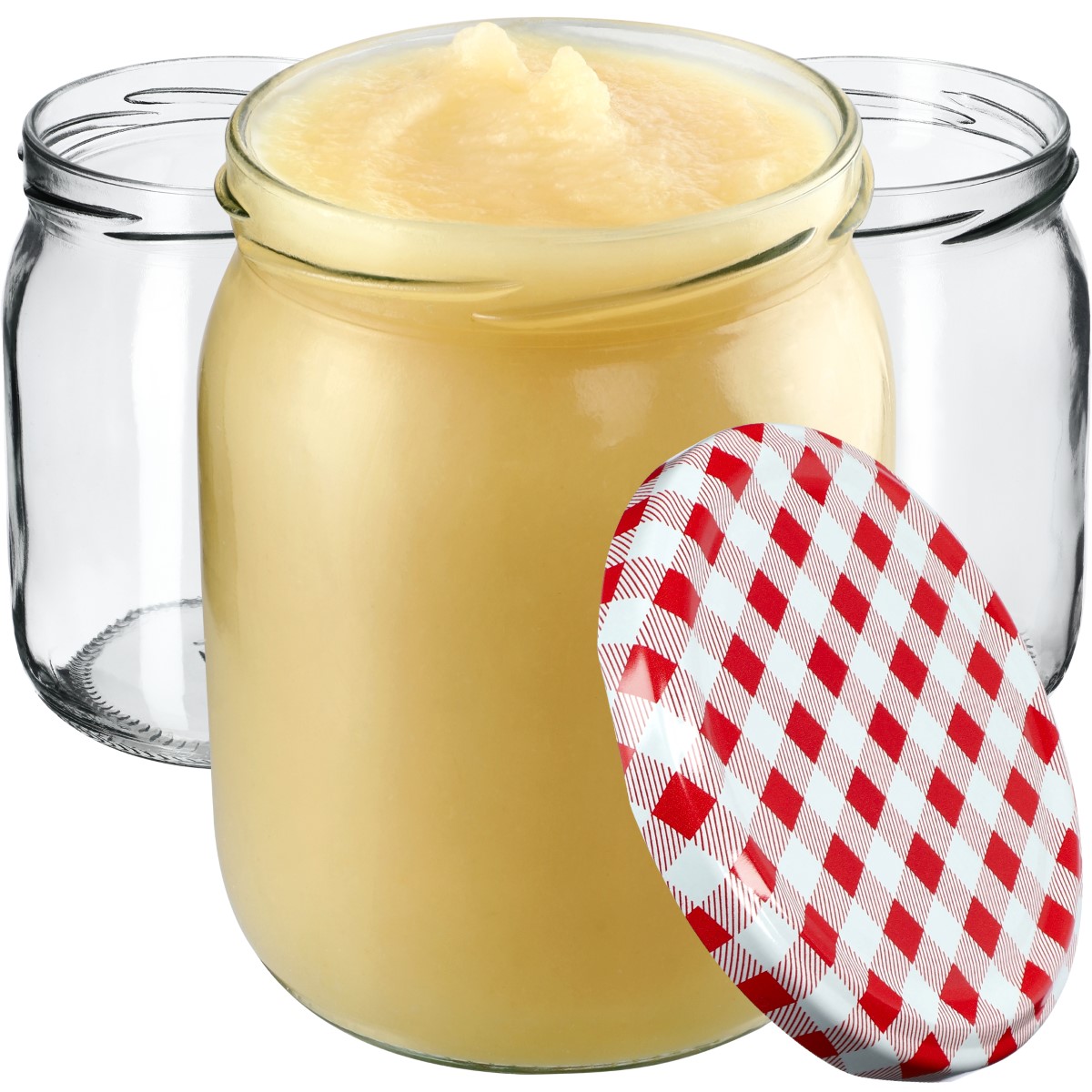 Słoiki Senna 540ml 16szt fi 82 mm + wieczka "Czerwona Krata"