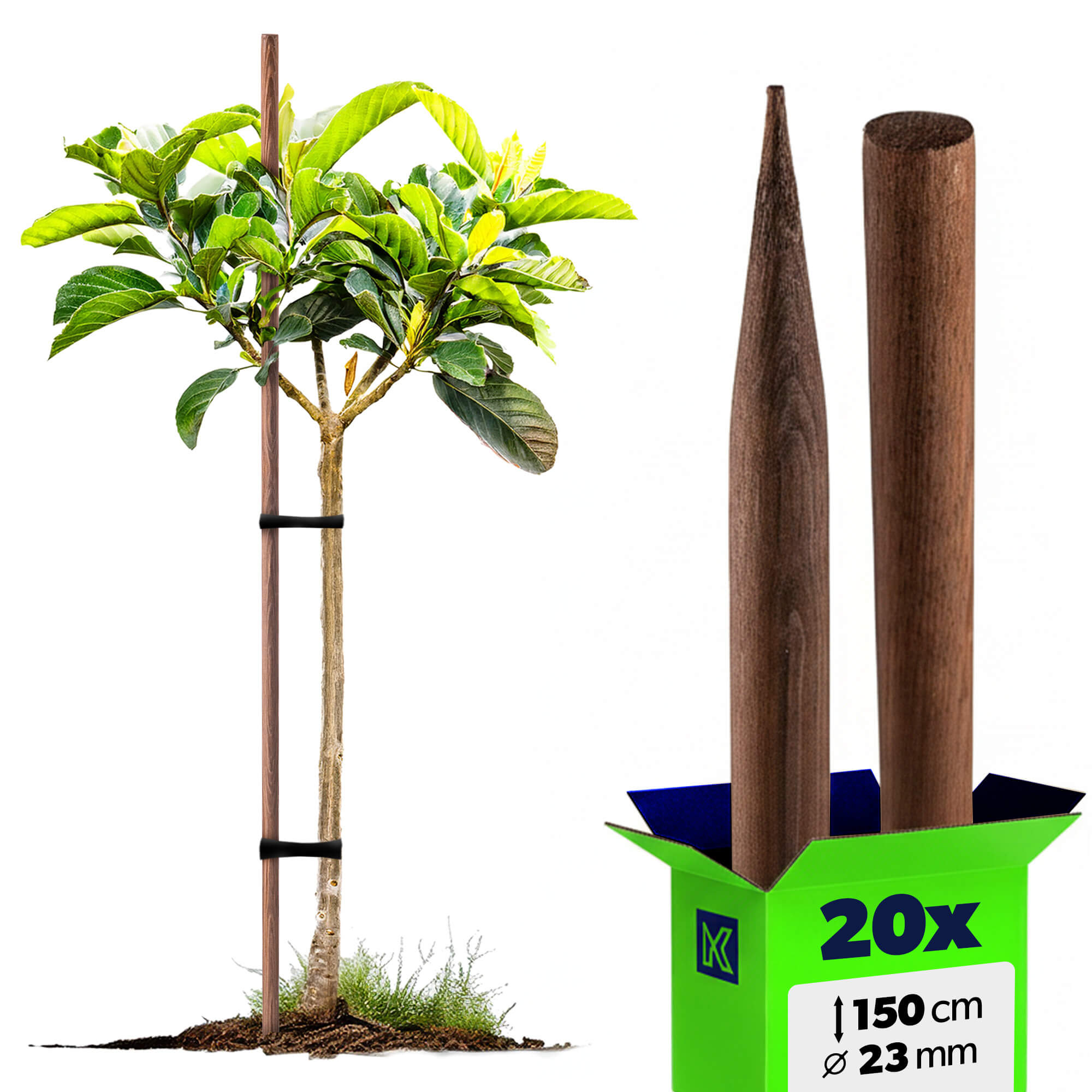 Podpora do roślin drewniana Utre palik impregnowany 23 mm x 150 cm 20 szt.