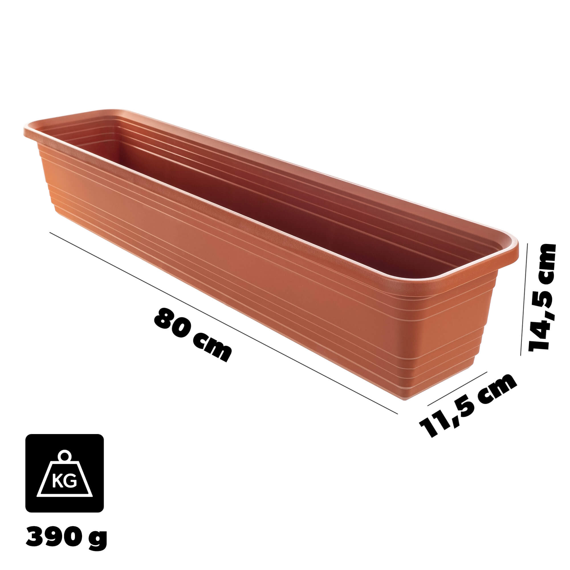Skrzynka balkonowa Paulin 80cm terrakota