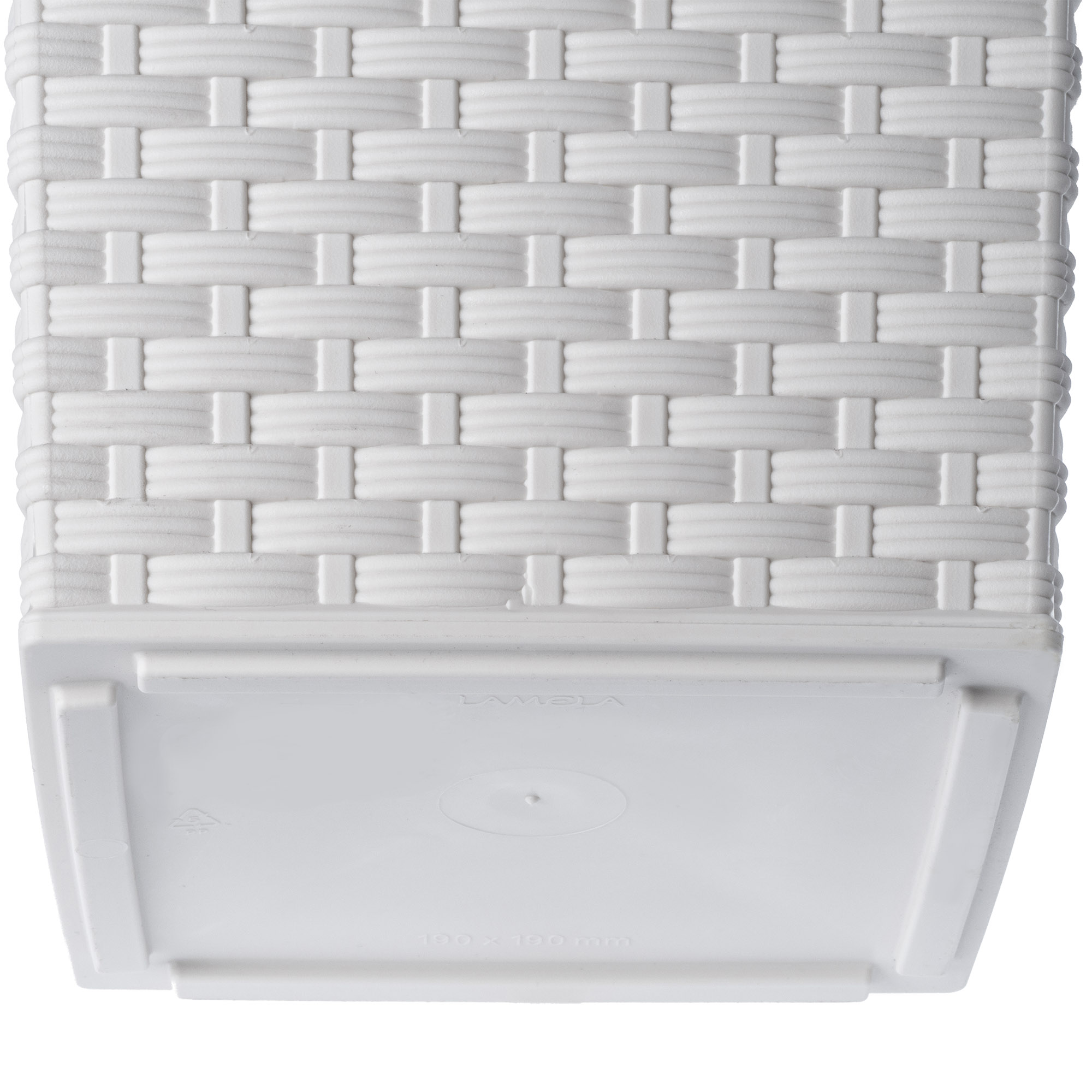Donica z wkładem rattan Pesaro 19 cm, kremowa