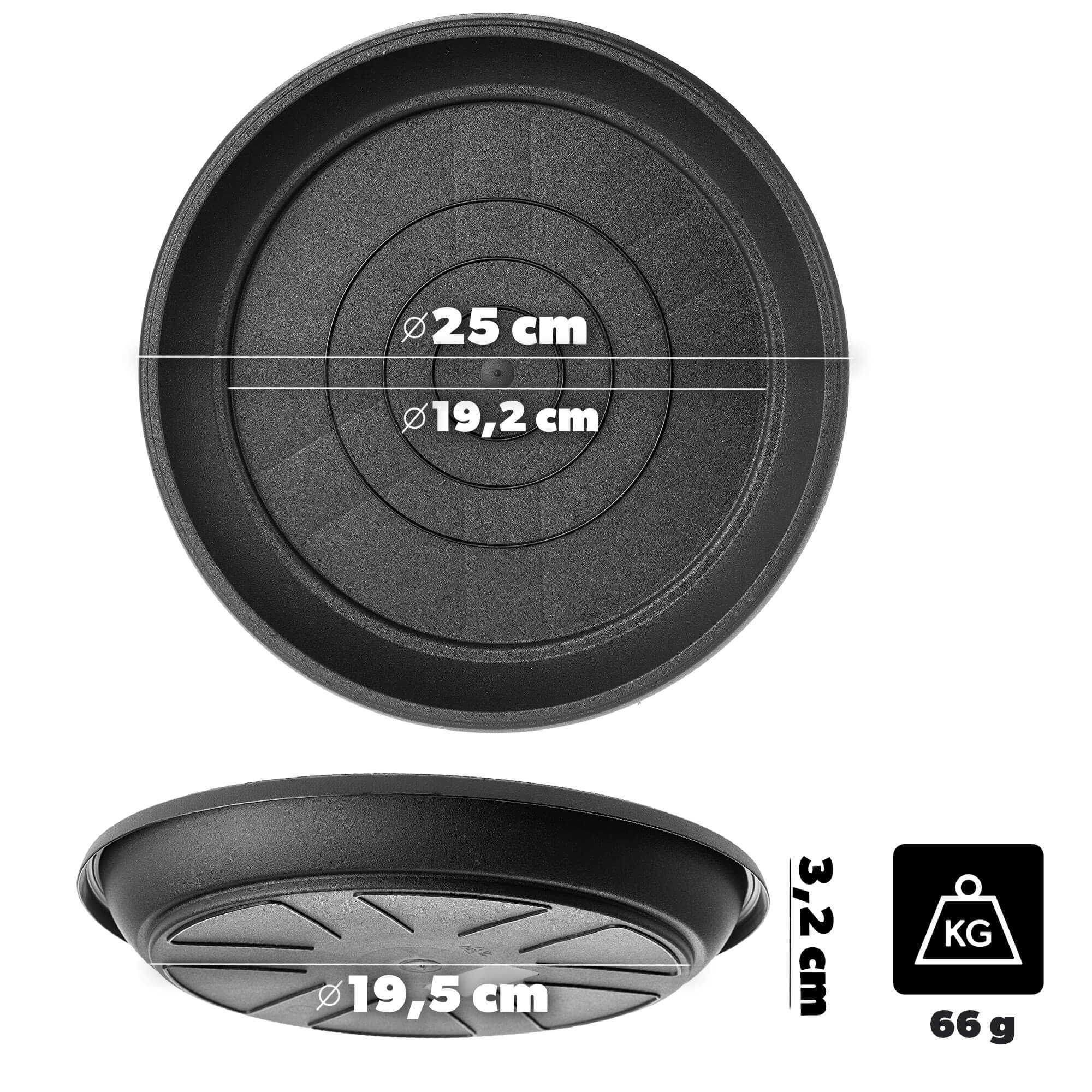 Podstawka do doniczek Lyot antracyt 25 cm 1 szt.