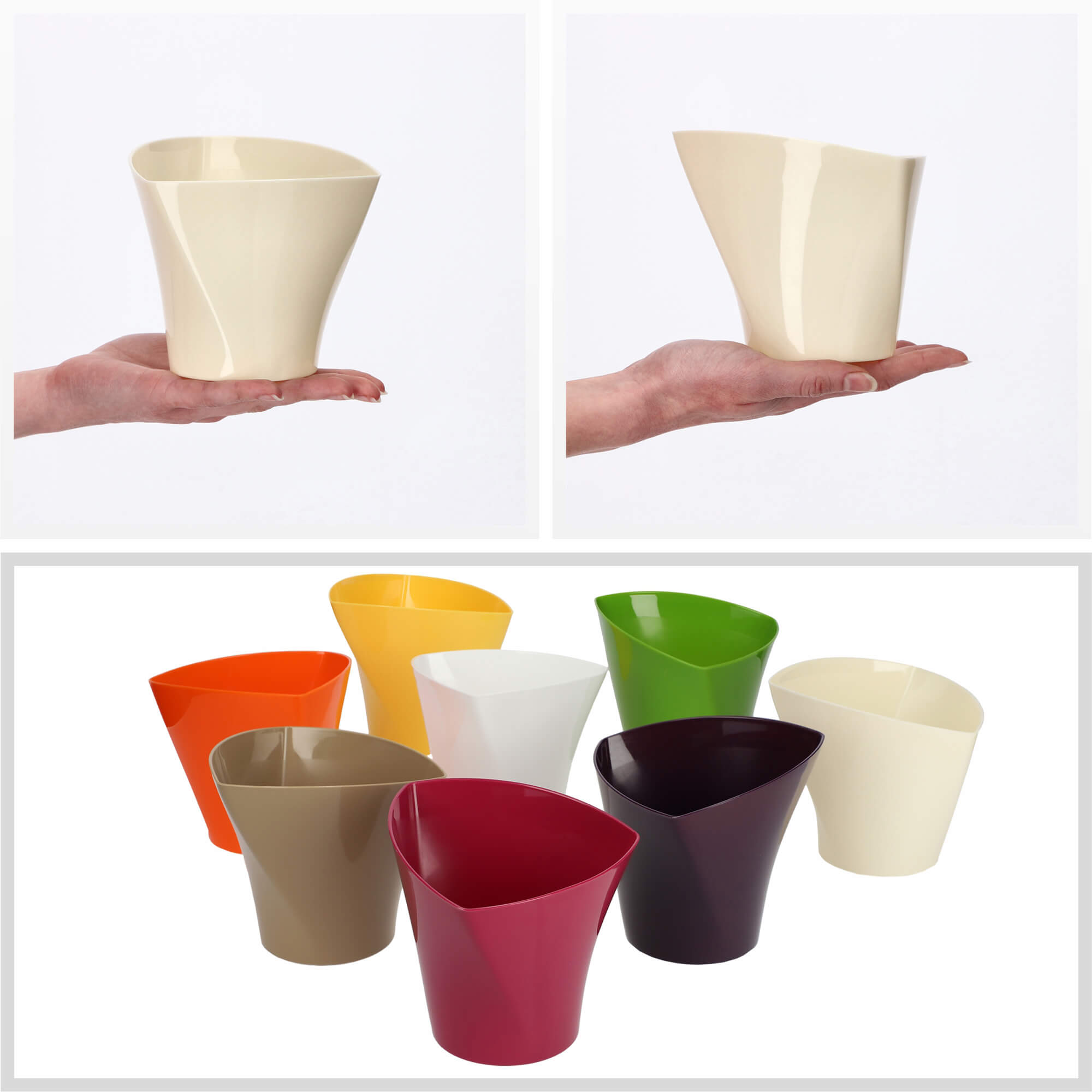 Doniczka na kwiaty Sisco 13 cm, kremowa