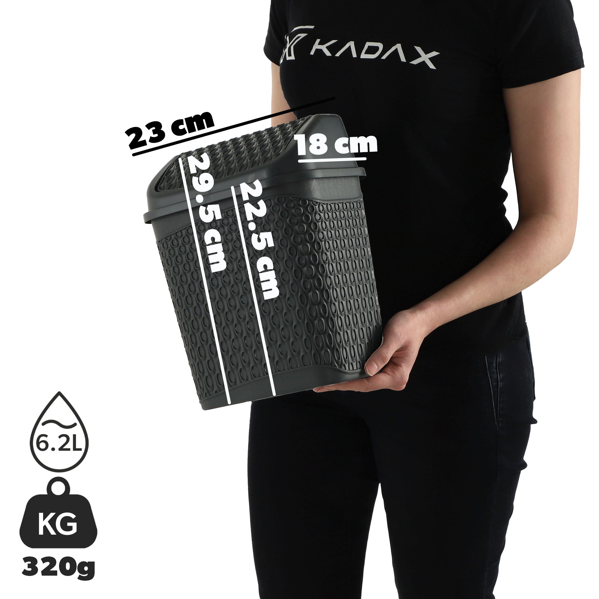 Kosz uchylny Orbey 6.2L szary
