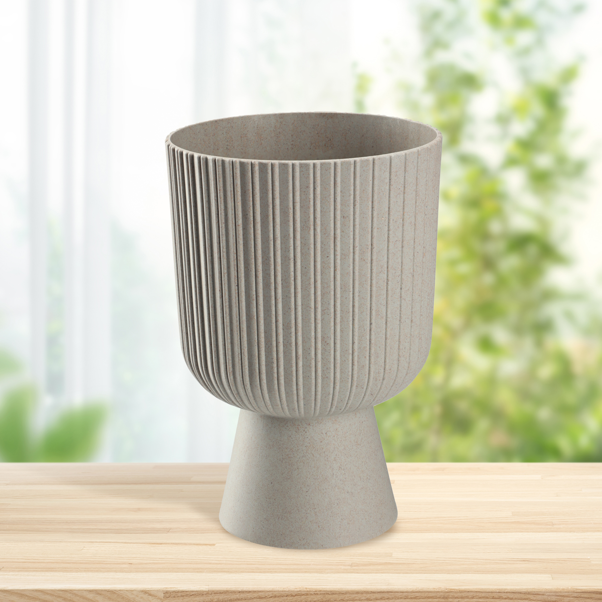 Doniczka na nóżce Golem Eco 18 cm, platyna