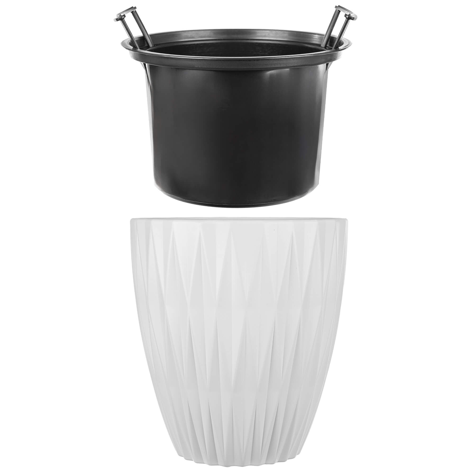 Doniczka Caro 25 cm, biała, 1 szt.
