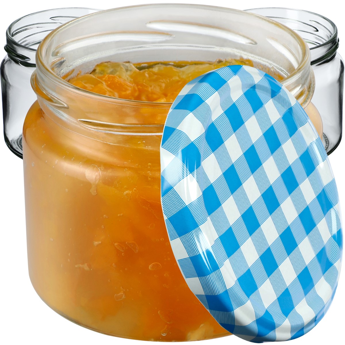 Słoiki na przetwory Sonka 330ml 10szt fi 82 mm + wieczka "Niebieska Krata"