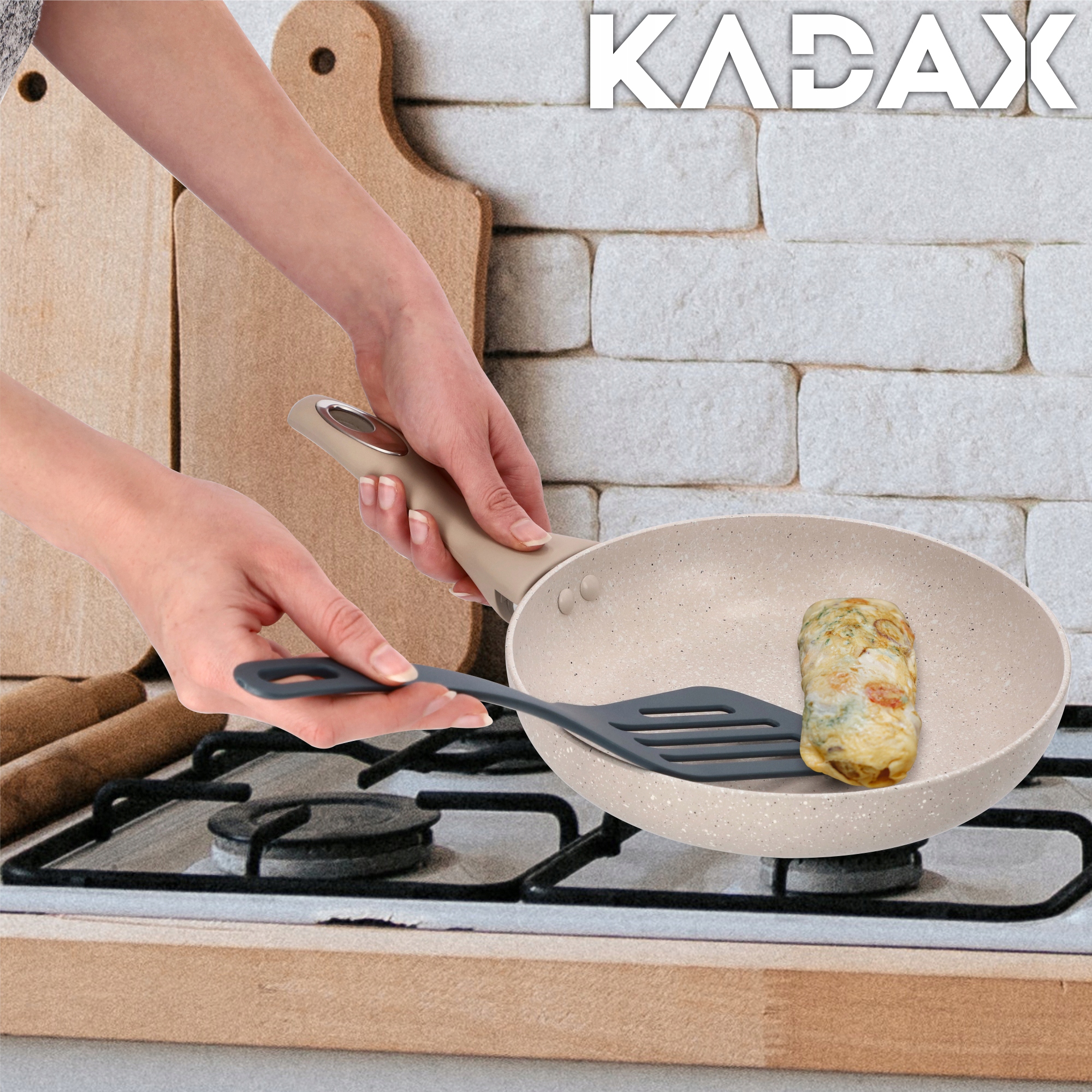 Patelnia głęboka 37 x 22 cm, beżowa