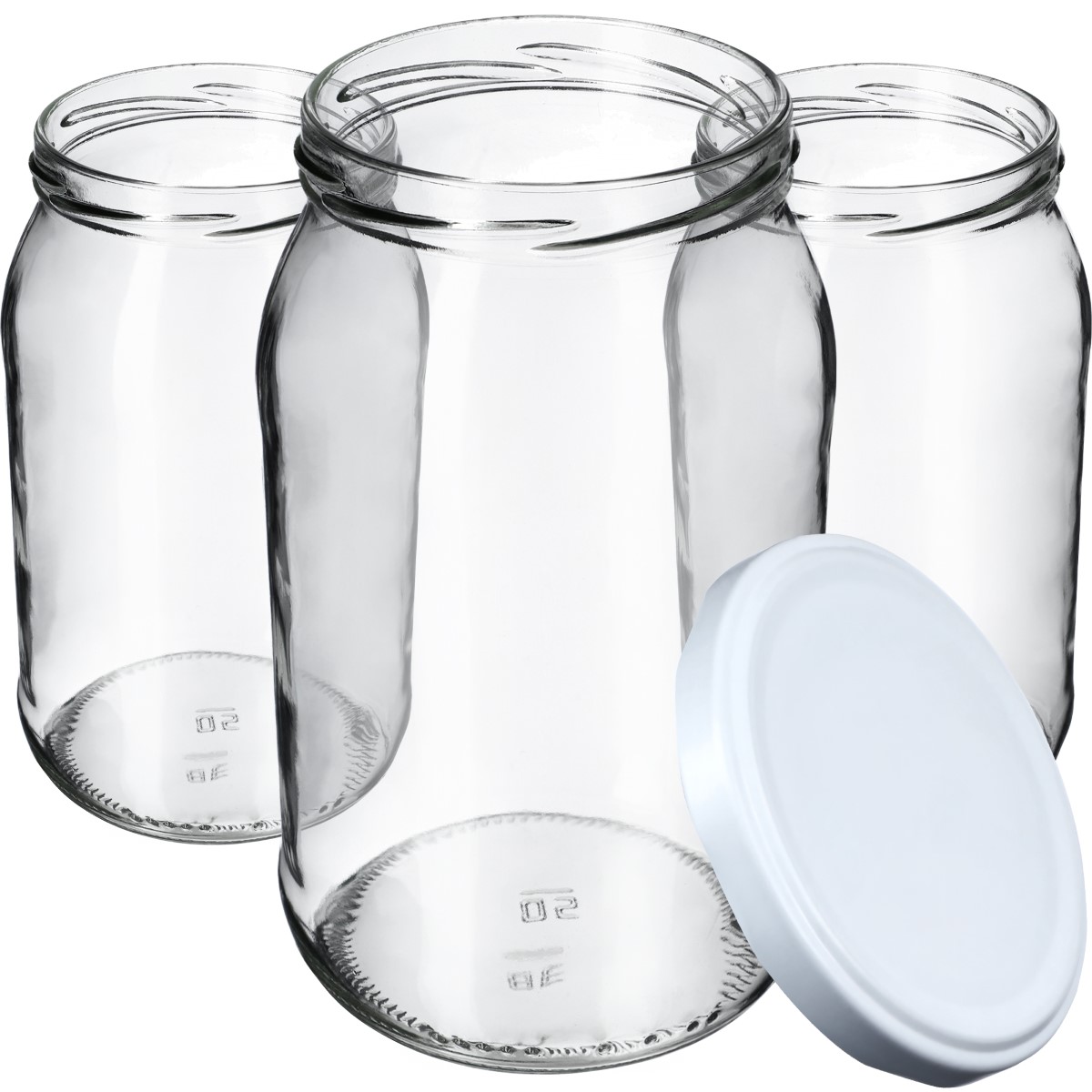 Słoiki na przetwory Niva 760ml 8szt fi 82 mm + wieczka białe