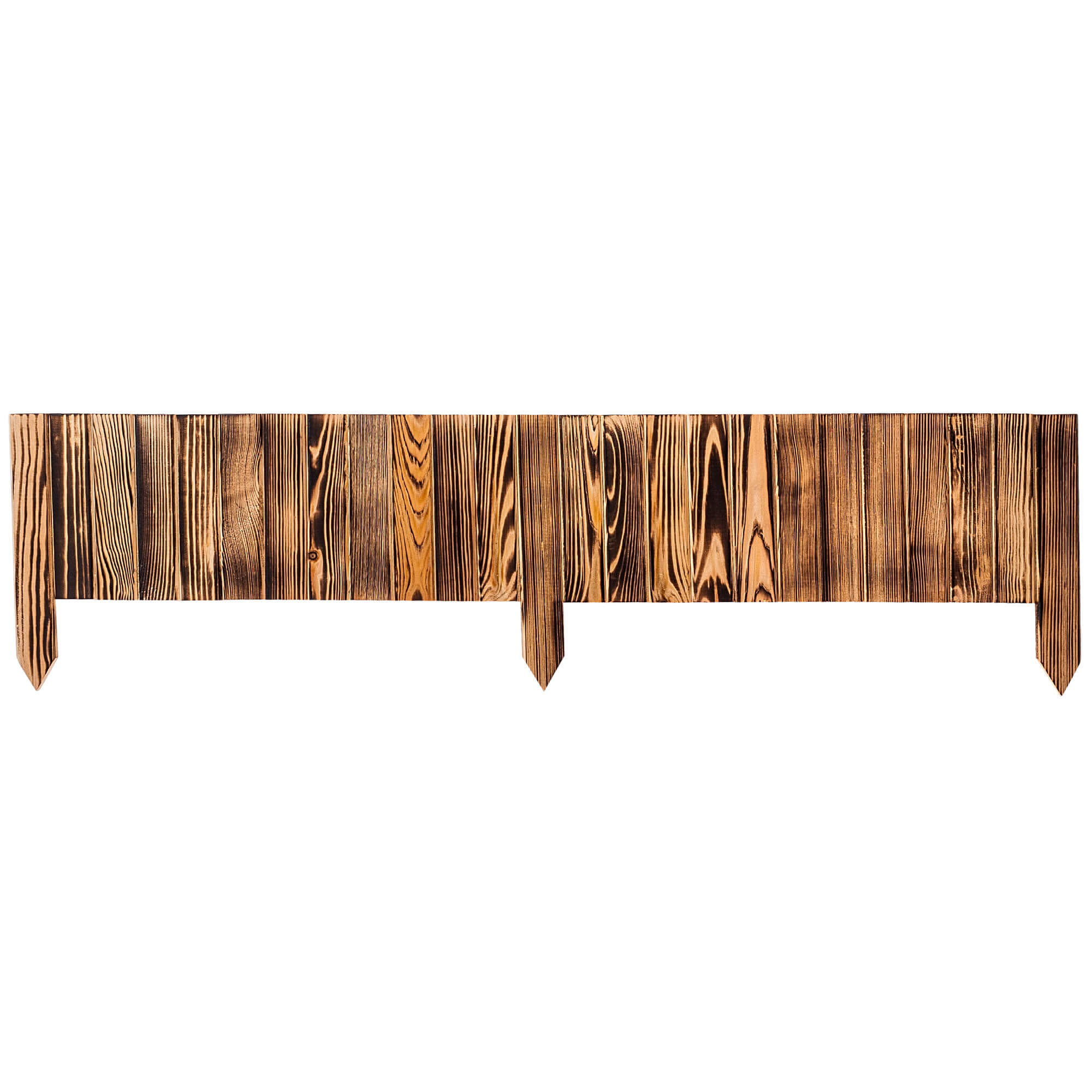Płotek drewniany rollborder Ansjo obrzeże 115 x 20 cm opalany