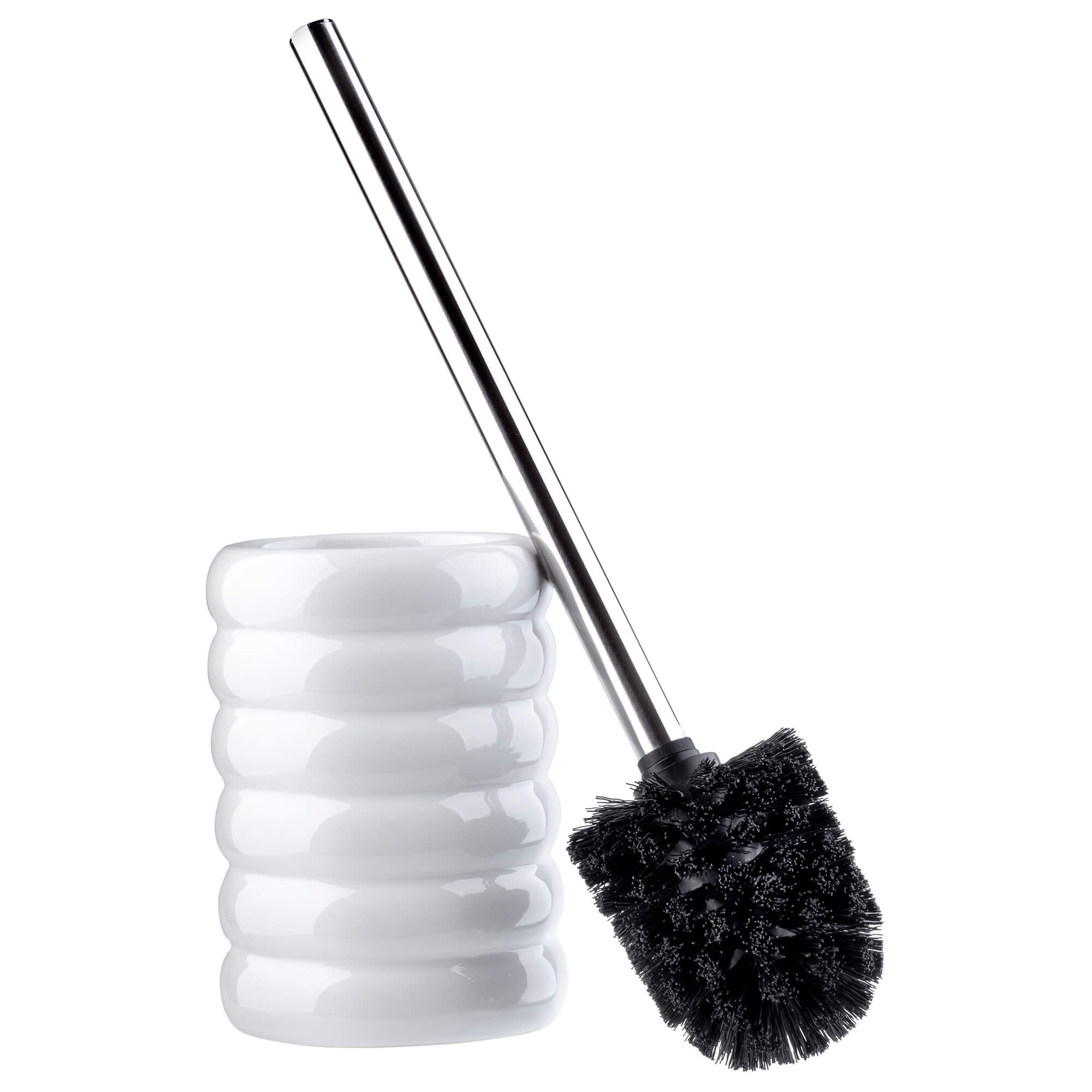 Szczotka do WC Sabres z pojemnikiem 42 cm, biała