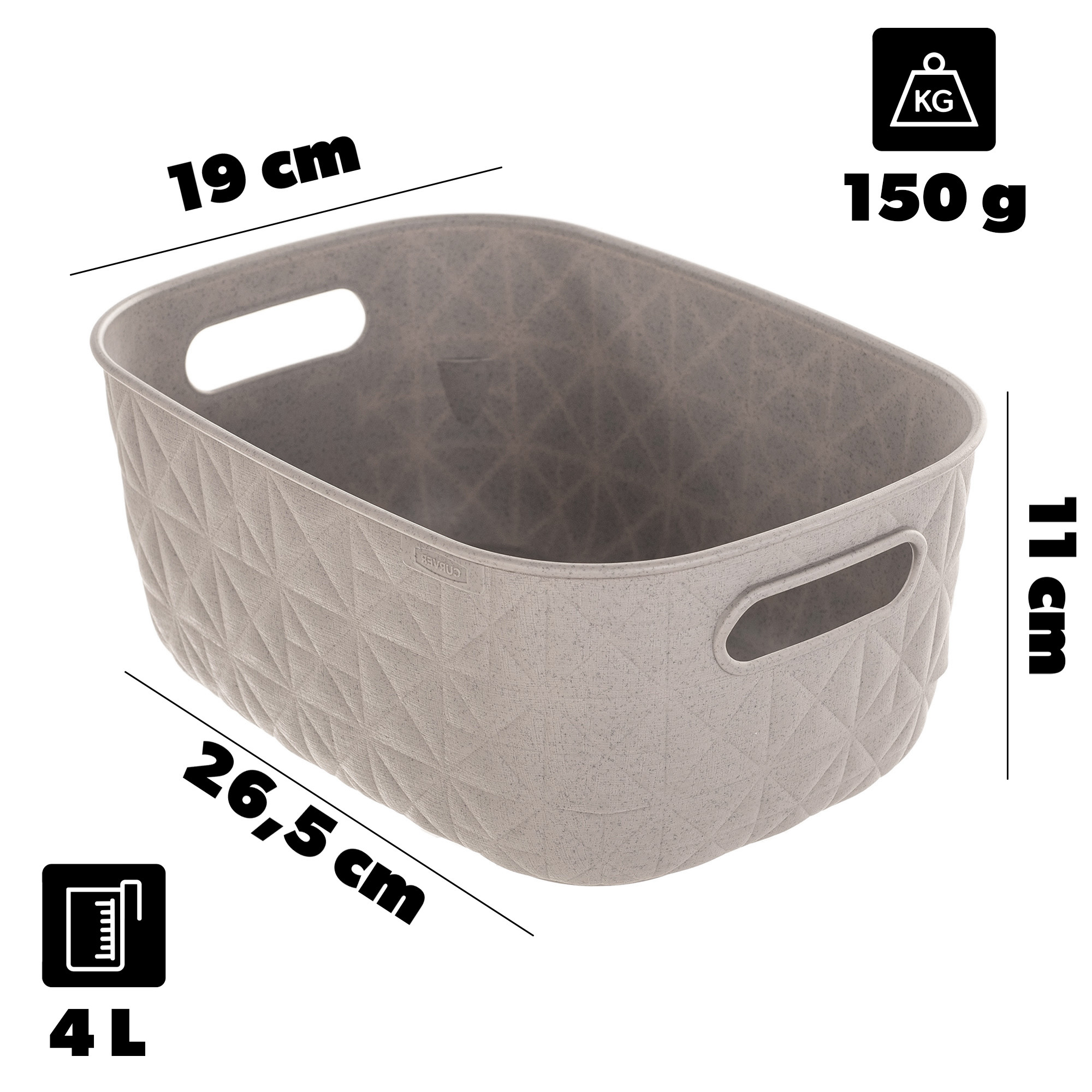 Koszyk Curver Softex S 4L beżowy