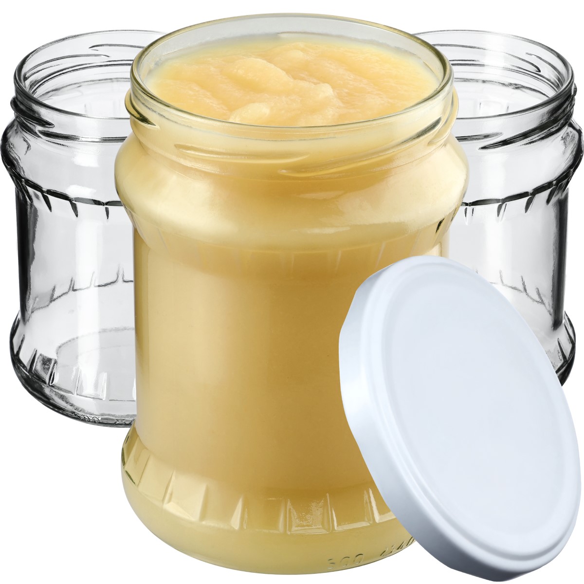 Słoiki na przetwory Kisko 500ml 24szt fi 82 mm + wieczka białe