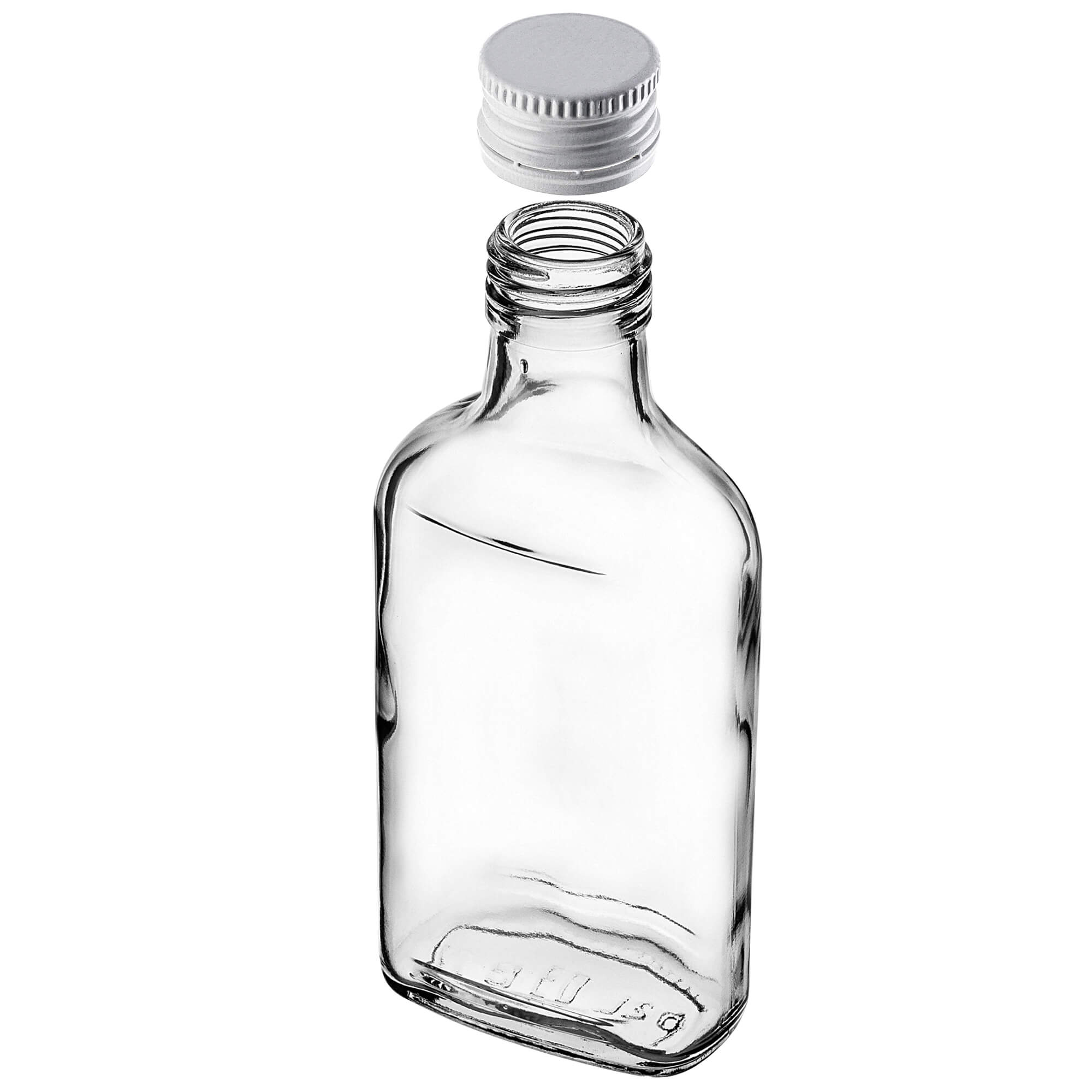 Butelka piersiówka Viane 200ml z białą zakrętką 50 szt.