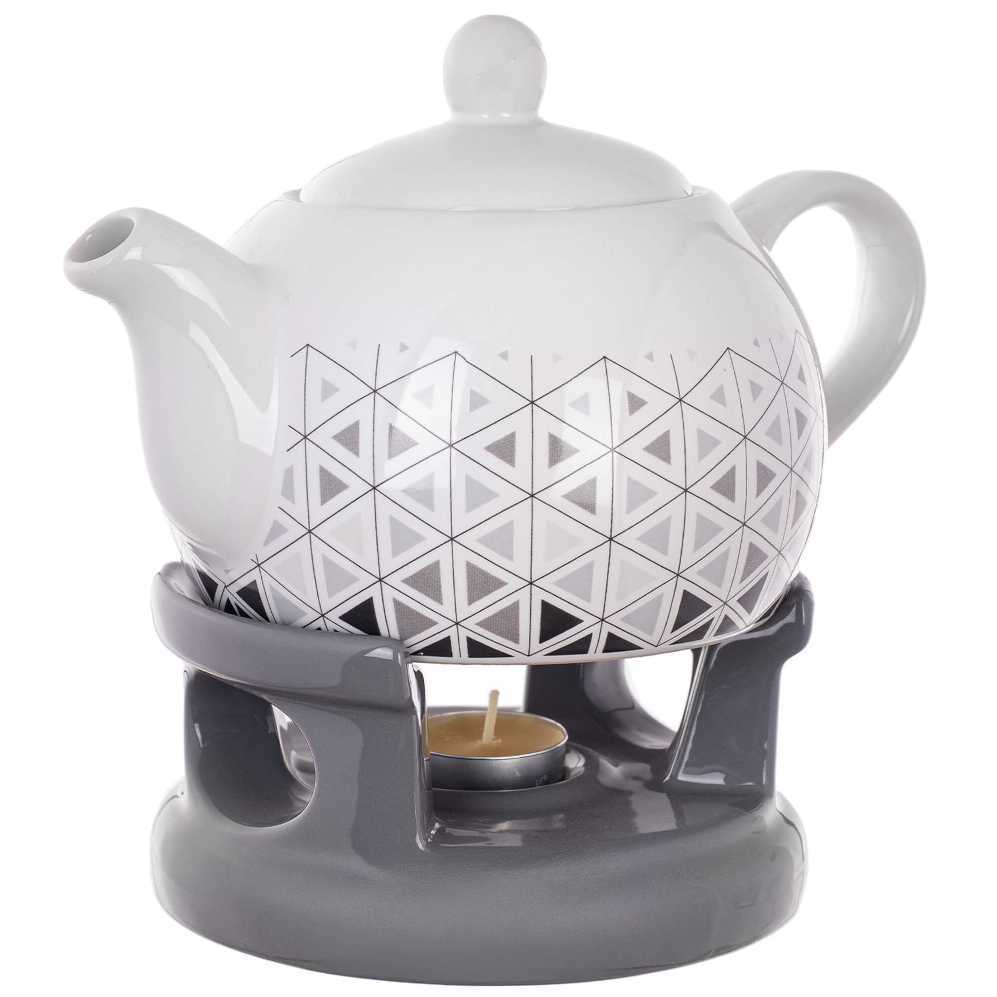 Dzbanek ceramiczny z podgrzewaczem Irais 1L trójkąty