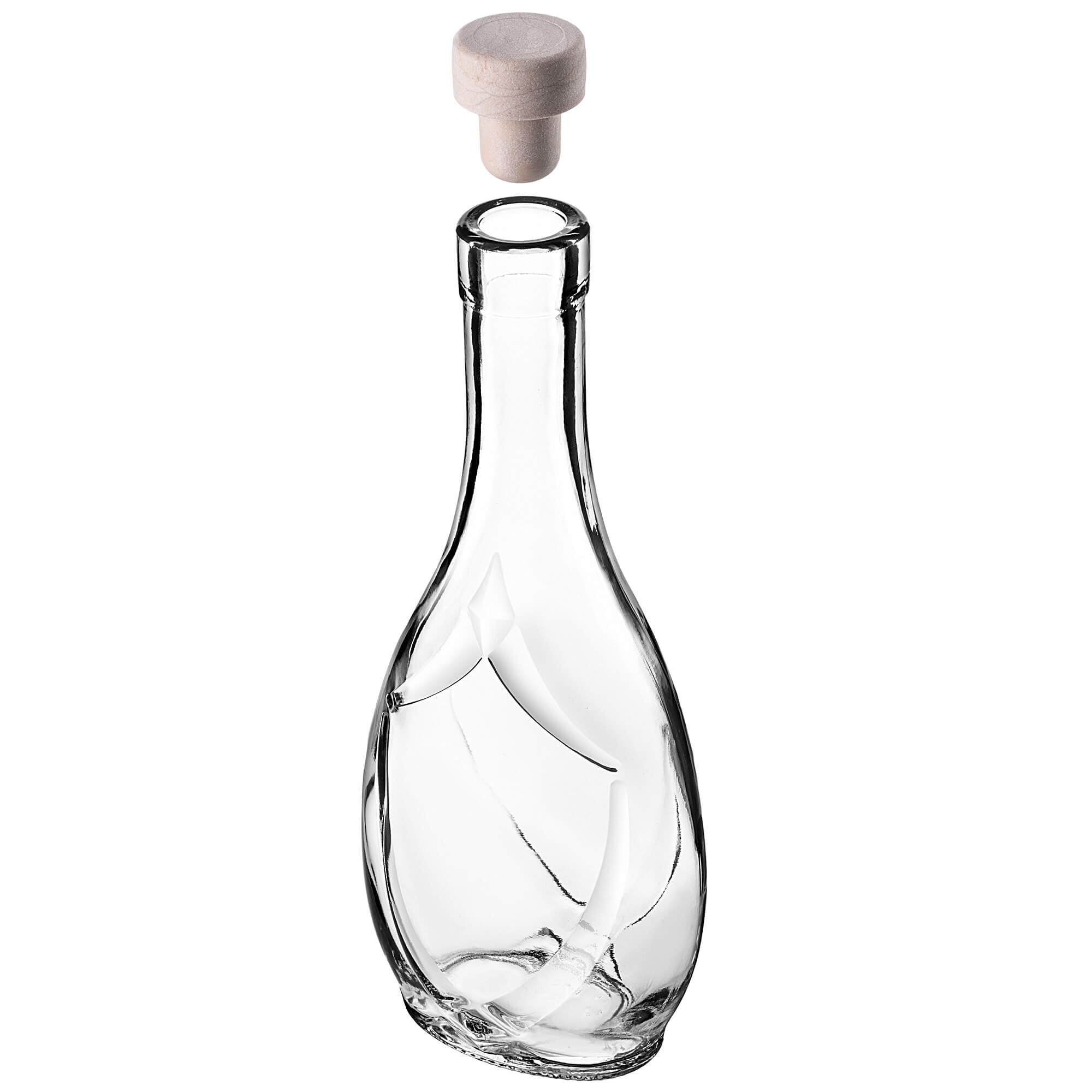 Szklana butelka na nalewkę Icona 250ml z korkiem syntetycznym 10 szt.