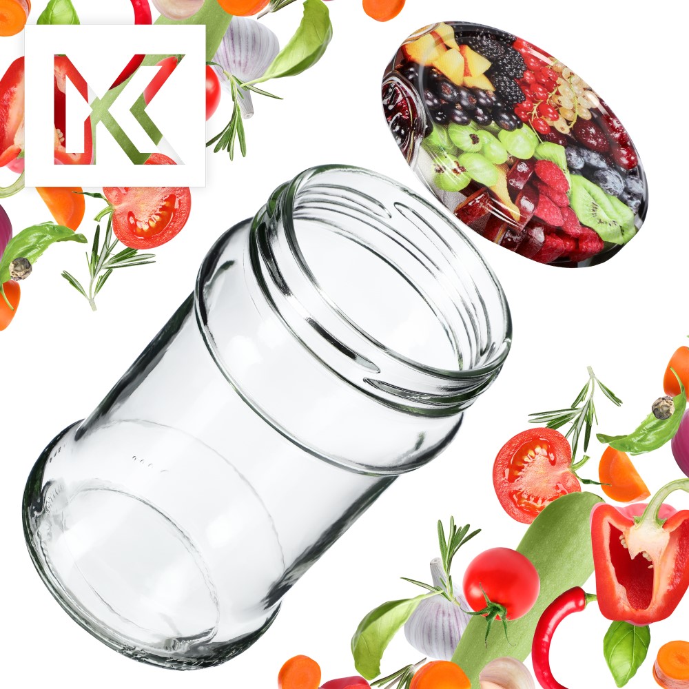 Słoiki na przetwory Seno 315ml 10szt fi 66 mm + wieczka "Mix owoców"