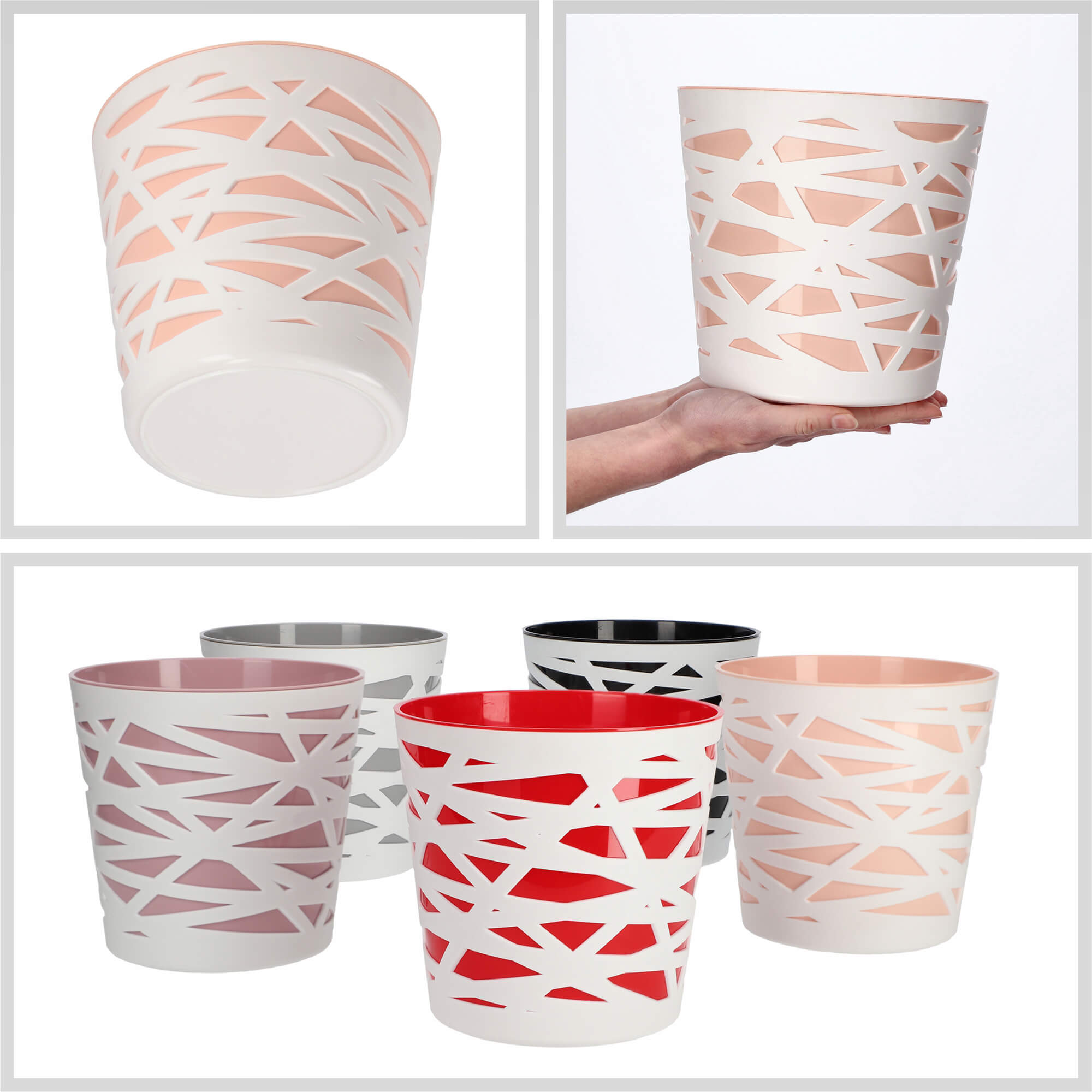 Doniczka z wkładem Rusio 19 cm, beżowa
