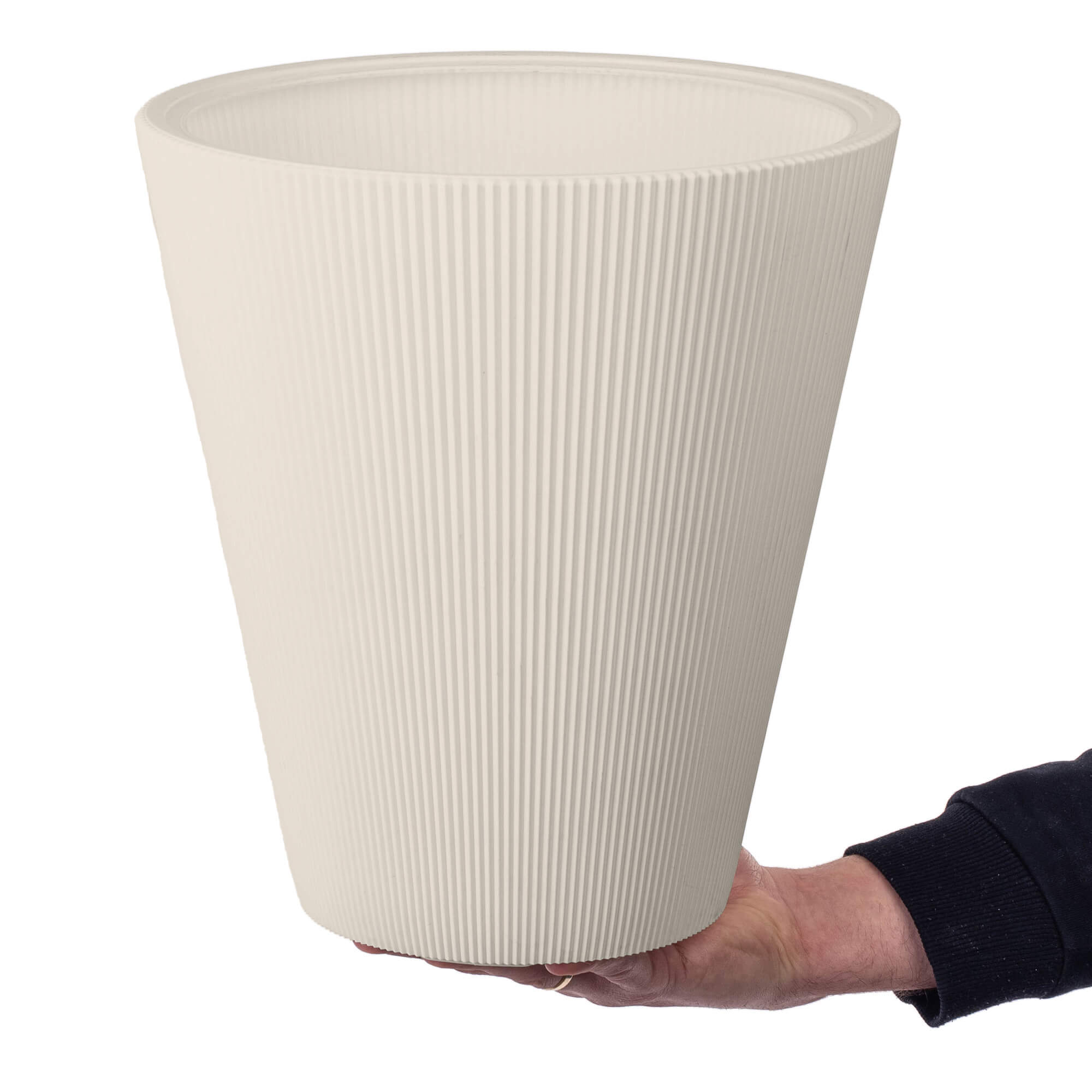 Doniczka Linea 30 cm, migdał 1 szt.