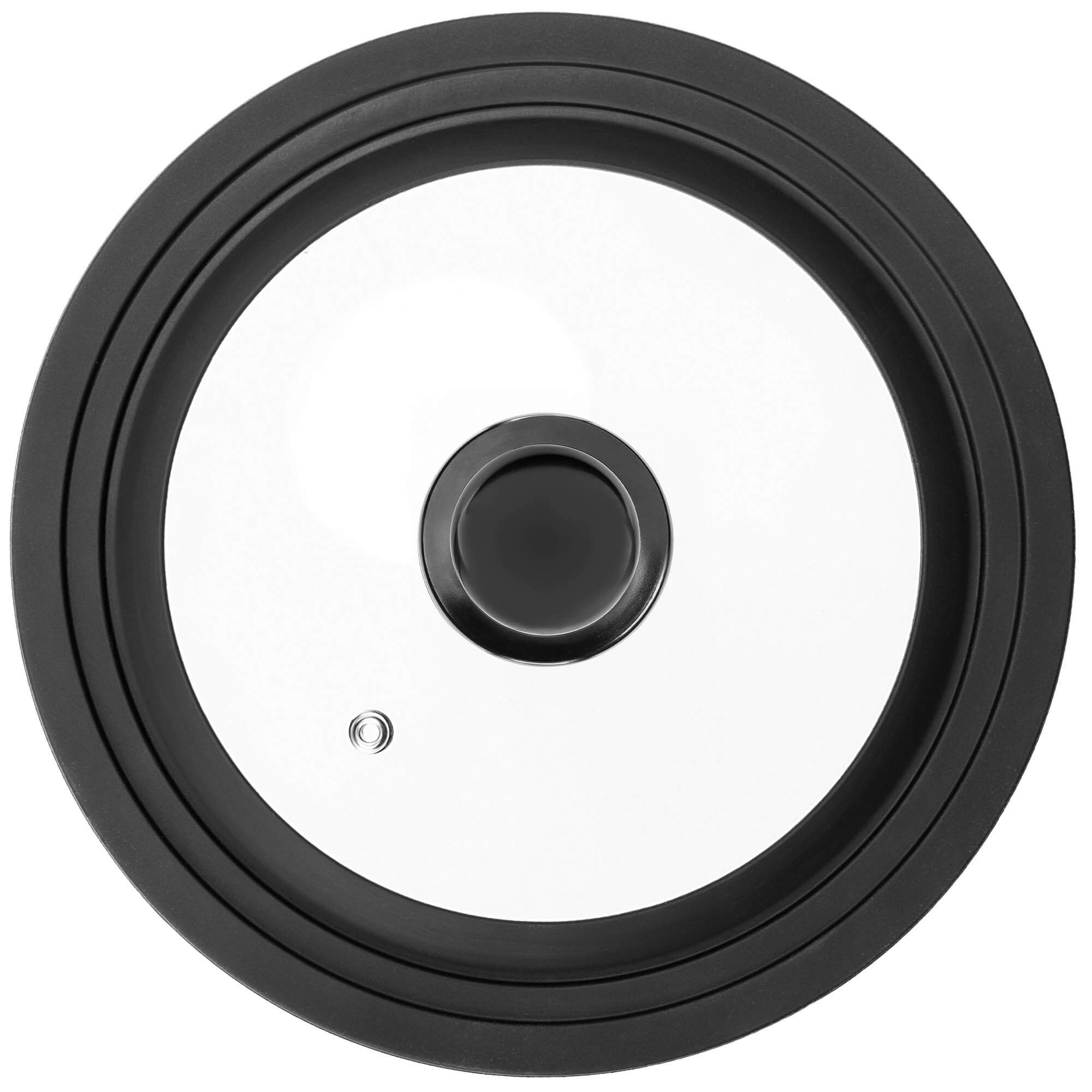 Pokrywa szklana multisize Aiola na garnek 24-28 cm z czarnym uchwytem