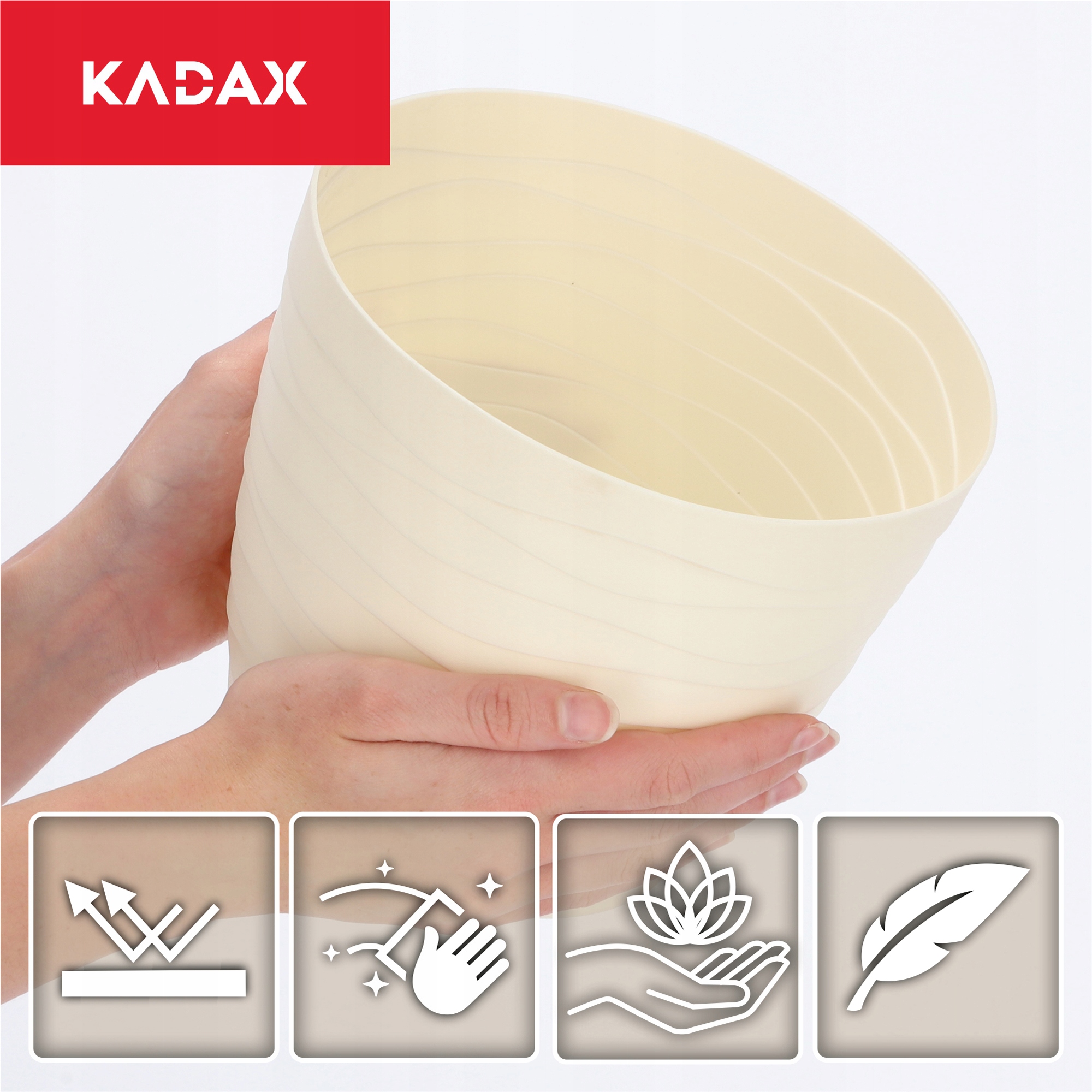 Doniczka okrągła Ufra 19 cm, ekri