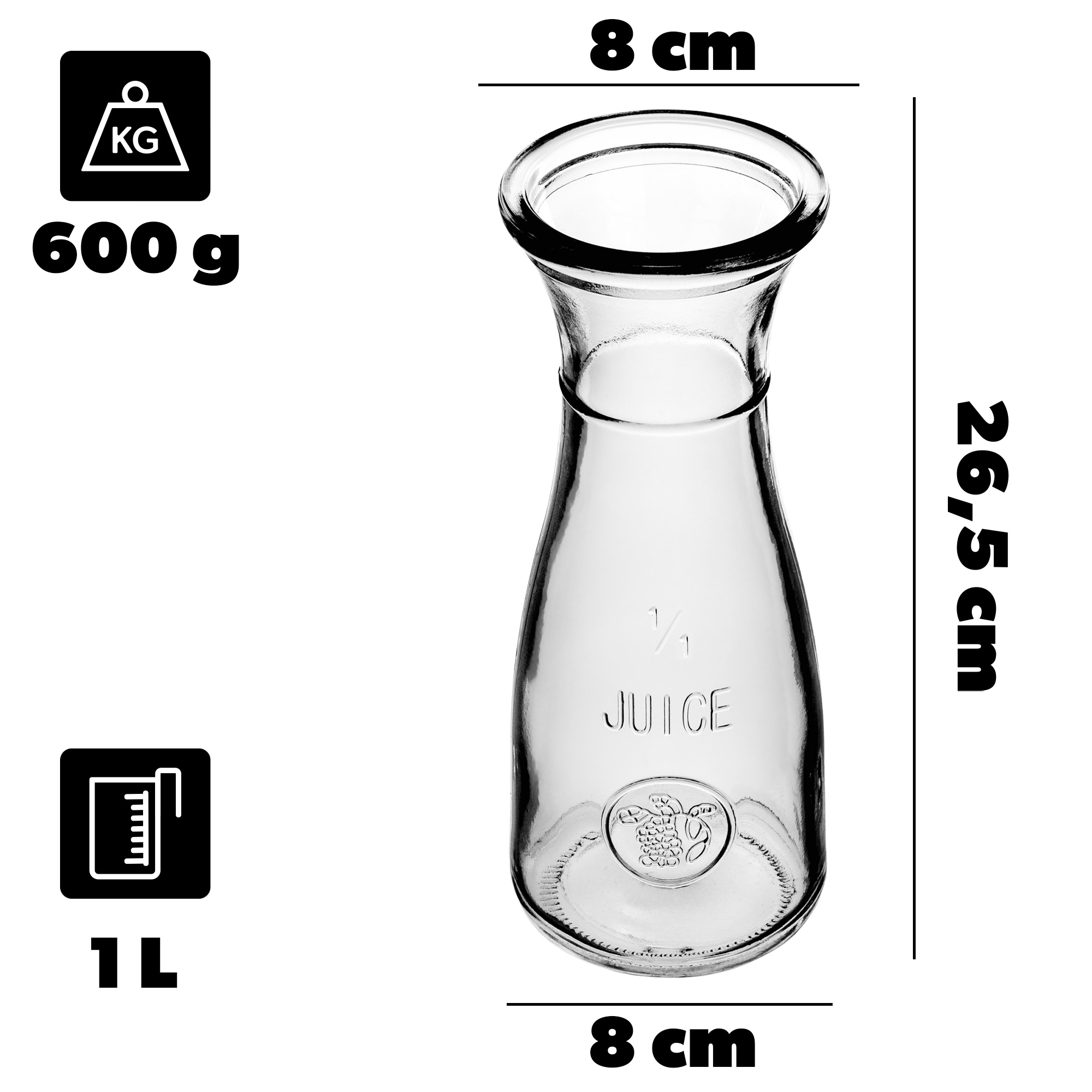 Karafka szklana Calera 1L 2szt