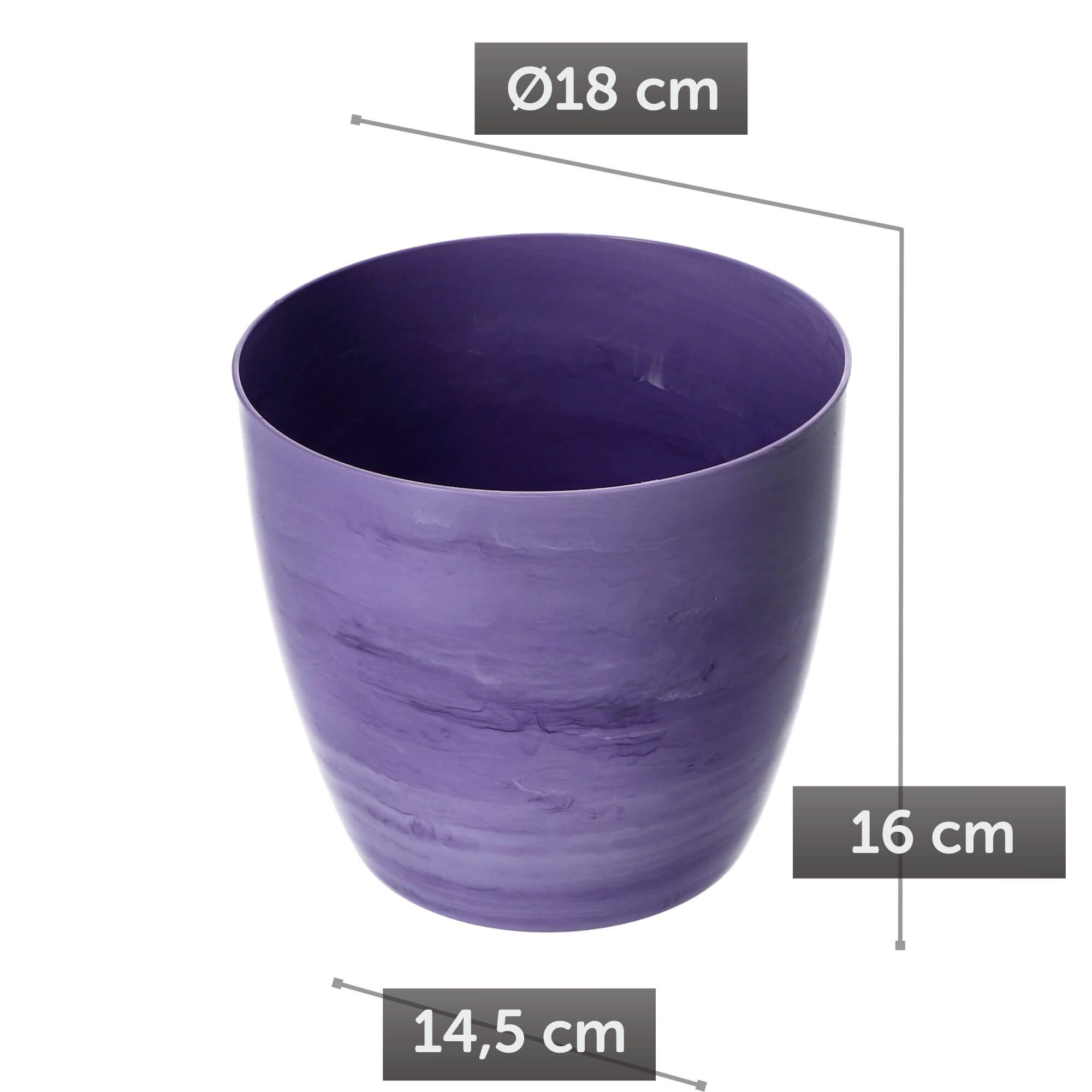 Doniczka na kwiaty Agen 18 cm, fioletowy marmur