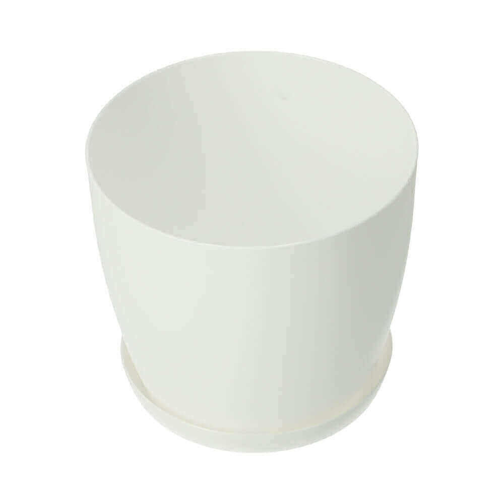 Doniczka Agen z podstawką 30 cm, matowa biała