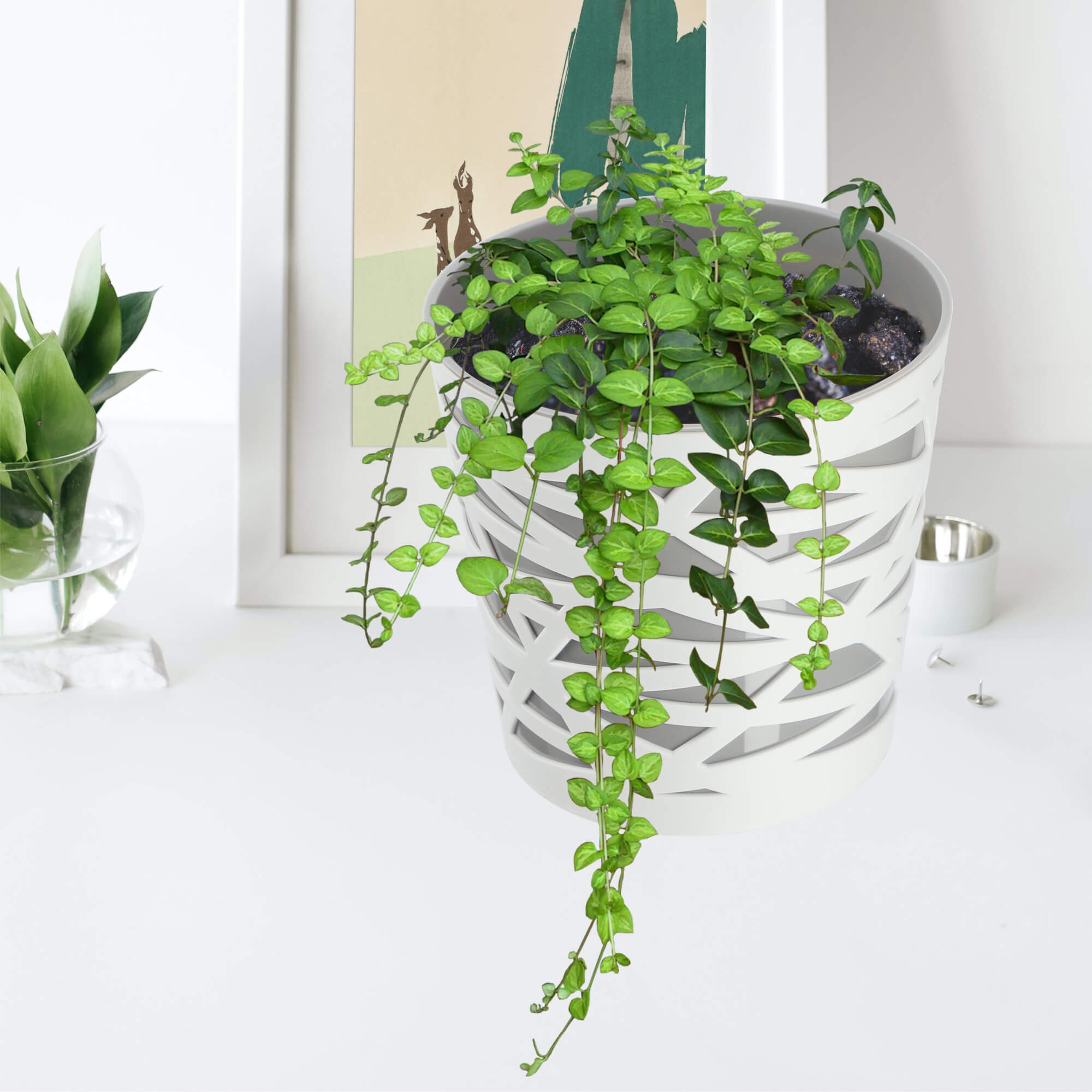 Doniczka z wkładem Rusio 15 cm, szara