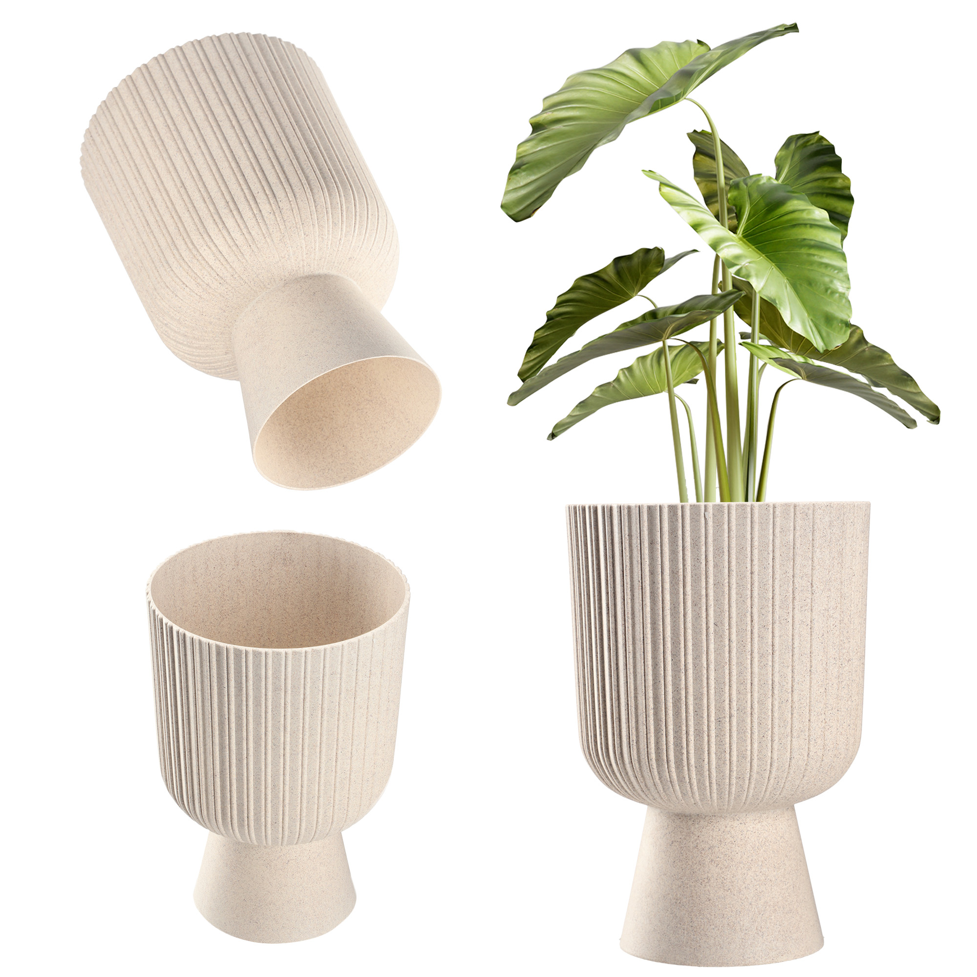 Doniczka na nóżce Golem Eco 14 cm, biała