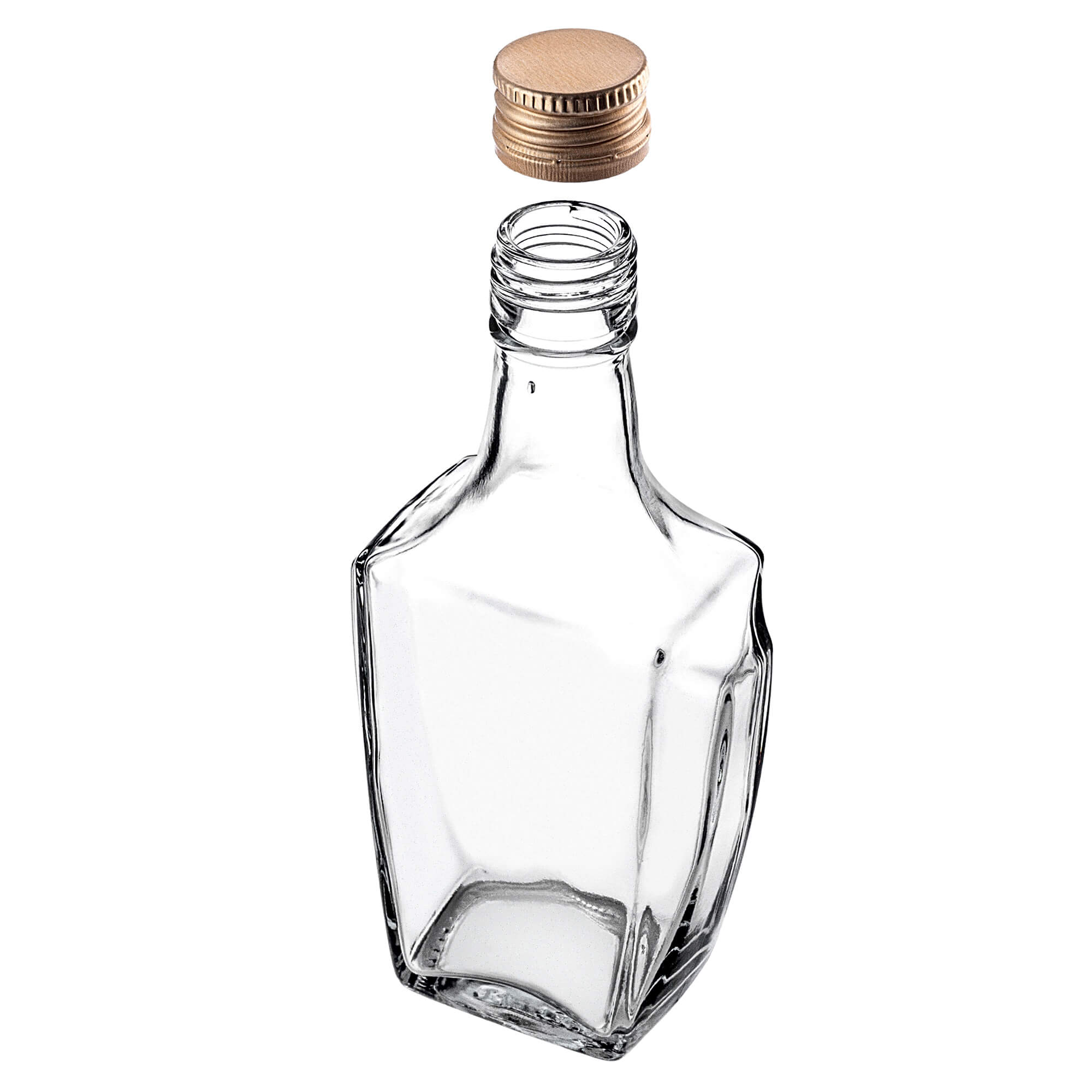 Szklana butelka na nalewkę Faenza 250ml ze złotą zakrętką 1 szt.