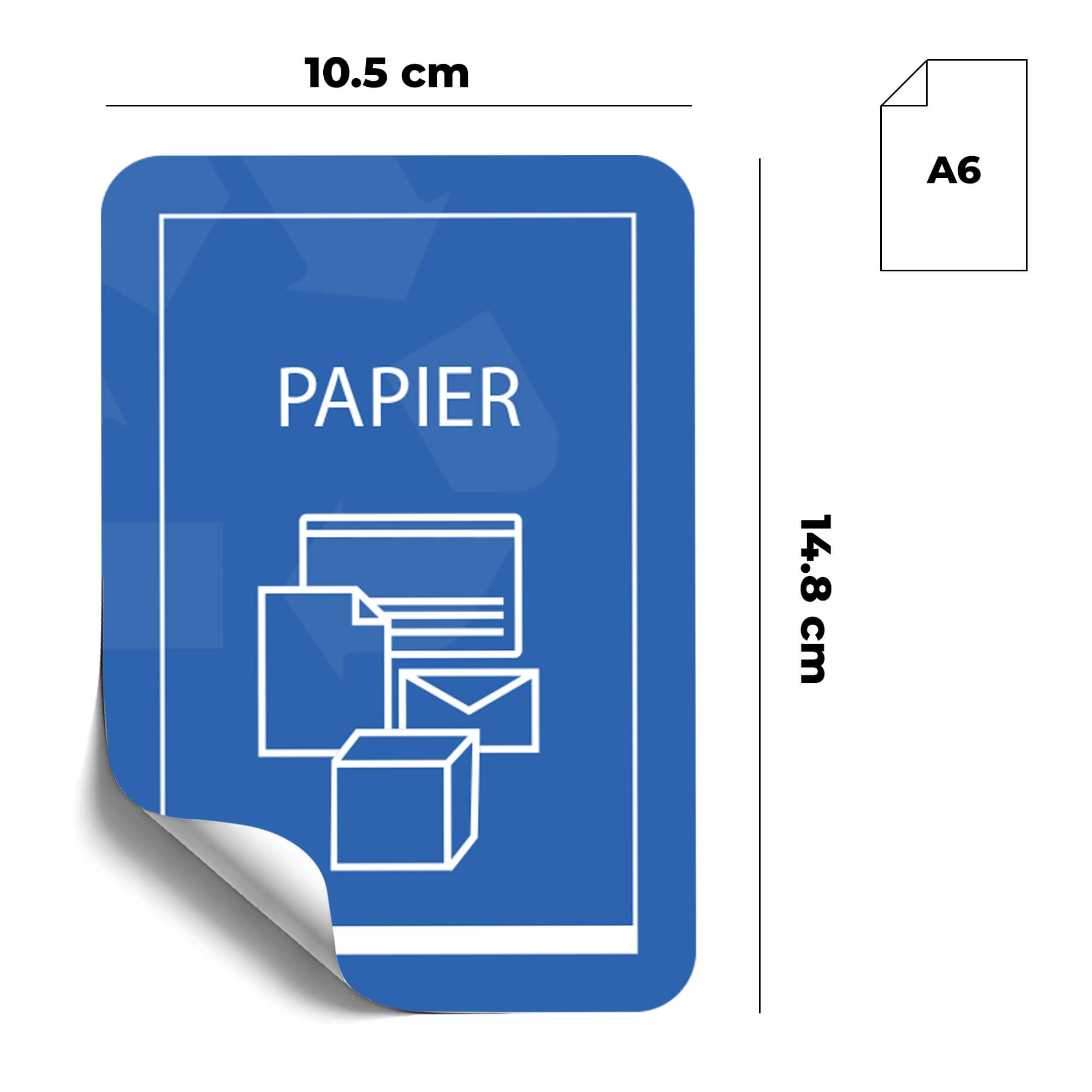 Naklejka na kosz do segregacji odpadów Virey A6 papier 1 szt.