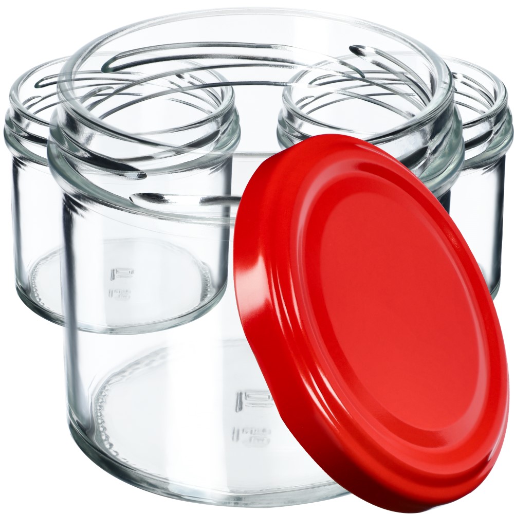 Słoiki Vigo 140ml 10szt fi 66 mm + wieczko czerwone