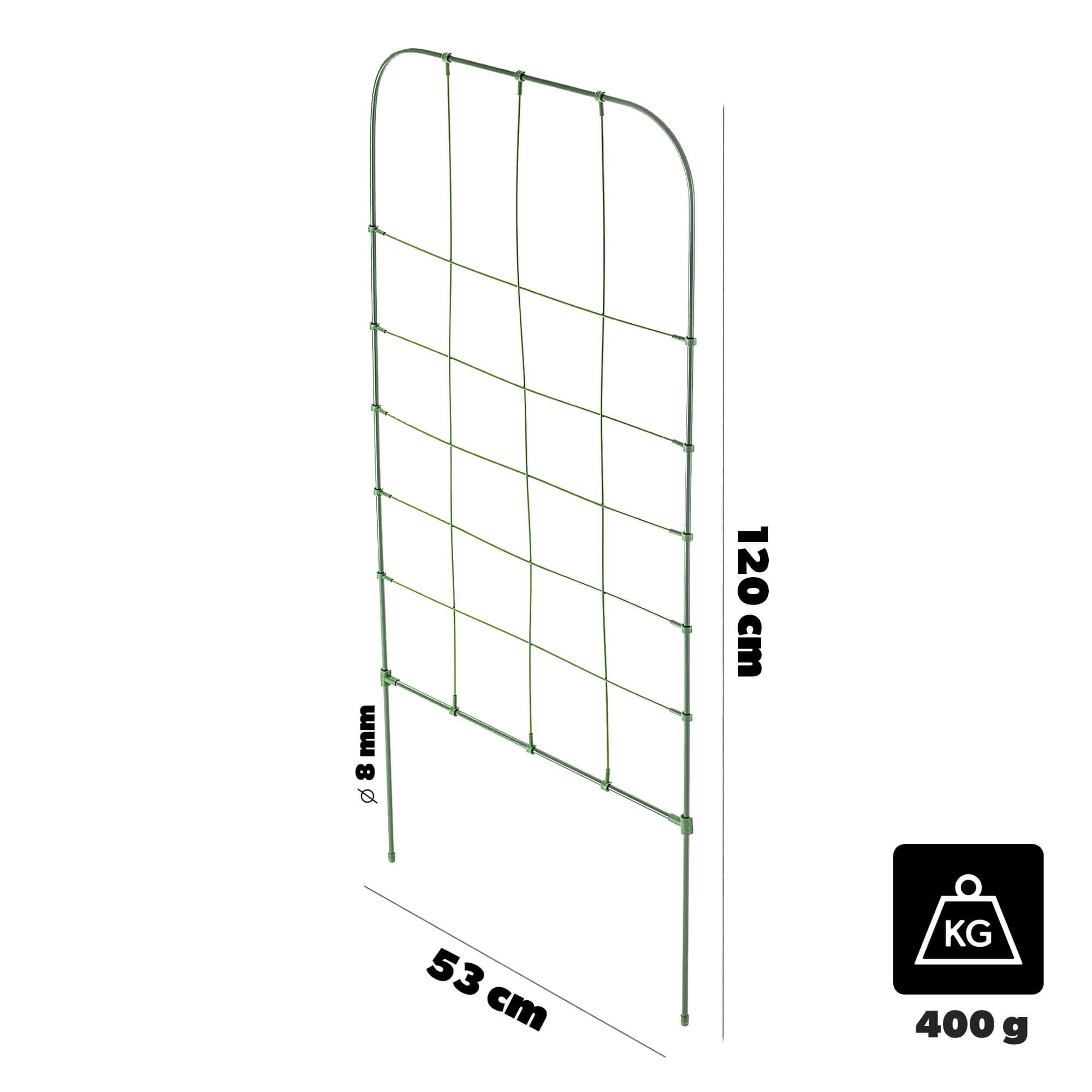 Podpora ogrodowa drabinkowa Millac 53 x 120 cm zielona 3 szt.