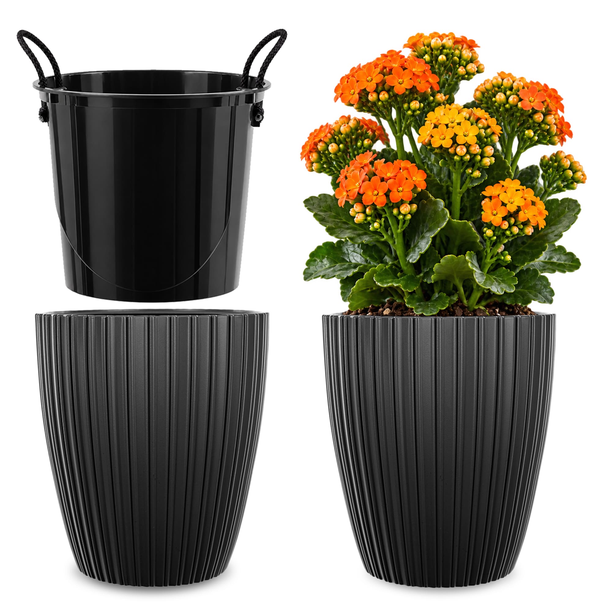 Doniczka Lunet antracyt 25 cm