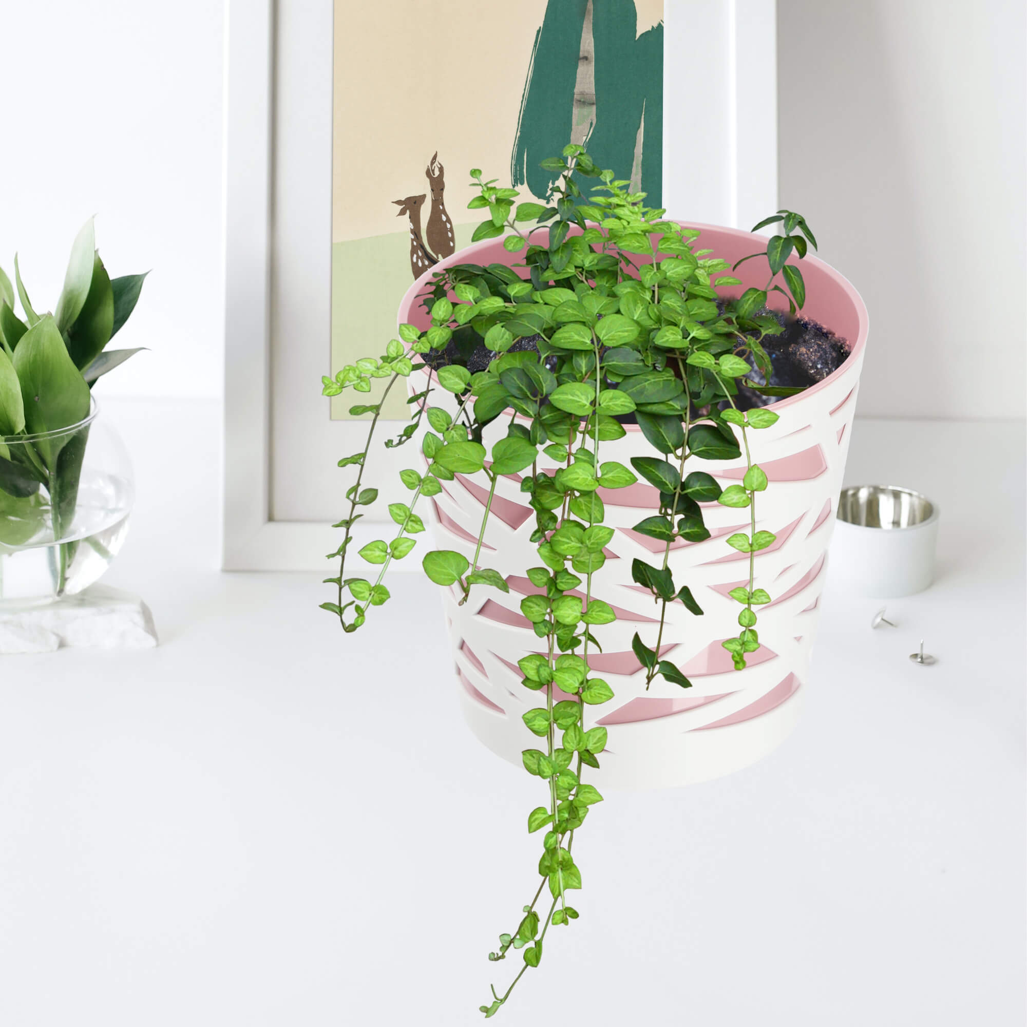 Doniczka z wkładem Rusio 15 cm, różowa