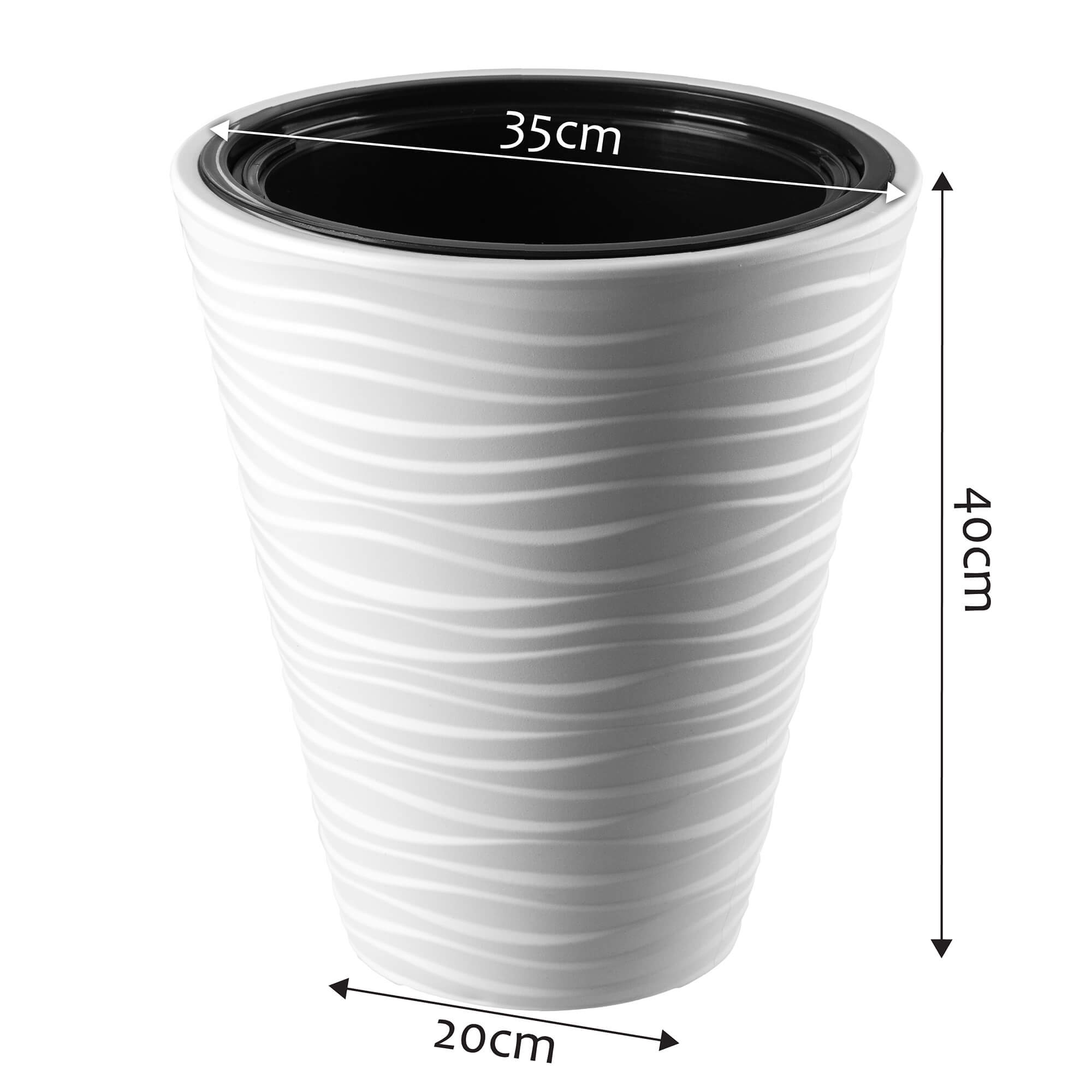 Doniczka okrągła Temara 35 cm biała