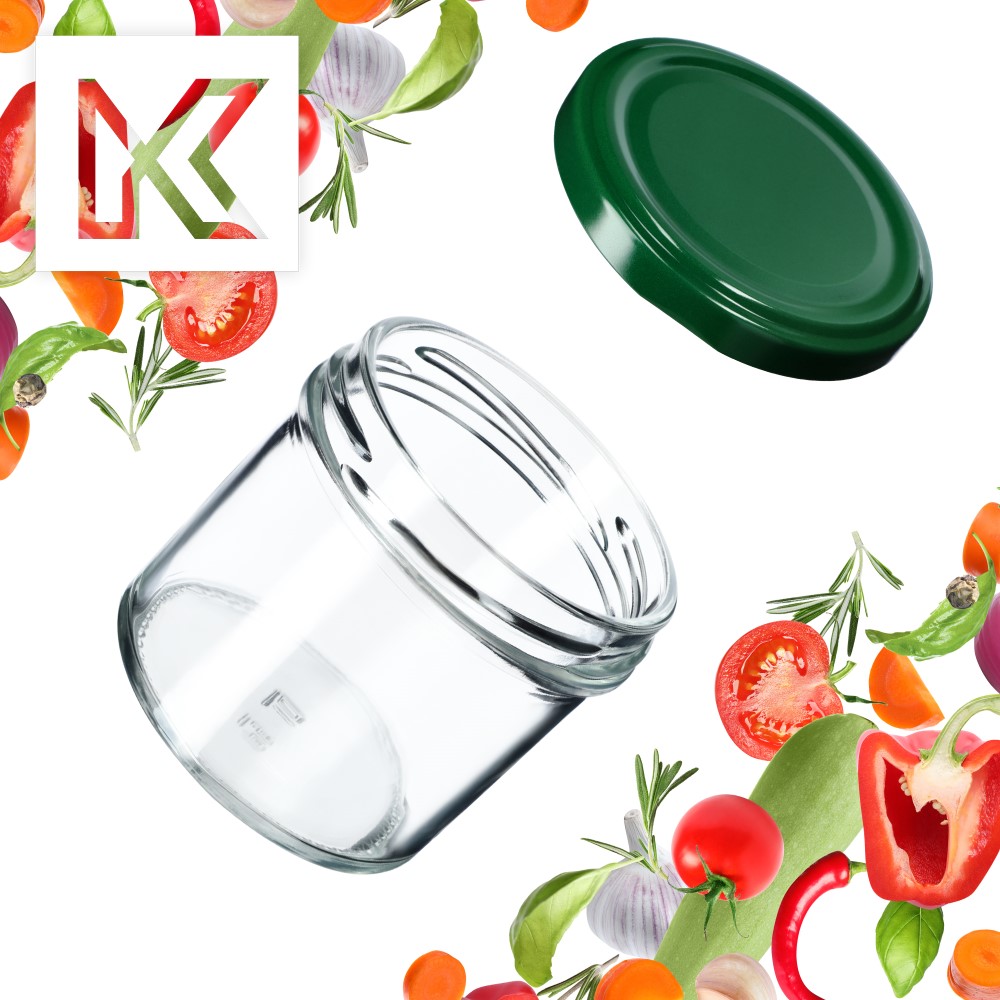 Słoiki Vigo 140ml 10szt fi 66 mm + wieczko zielone