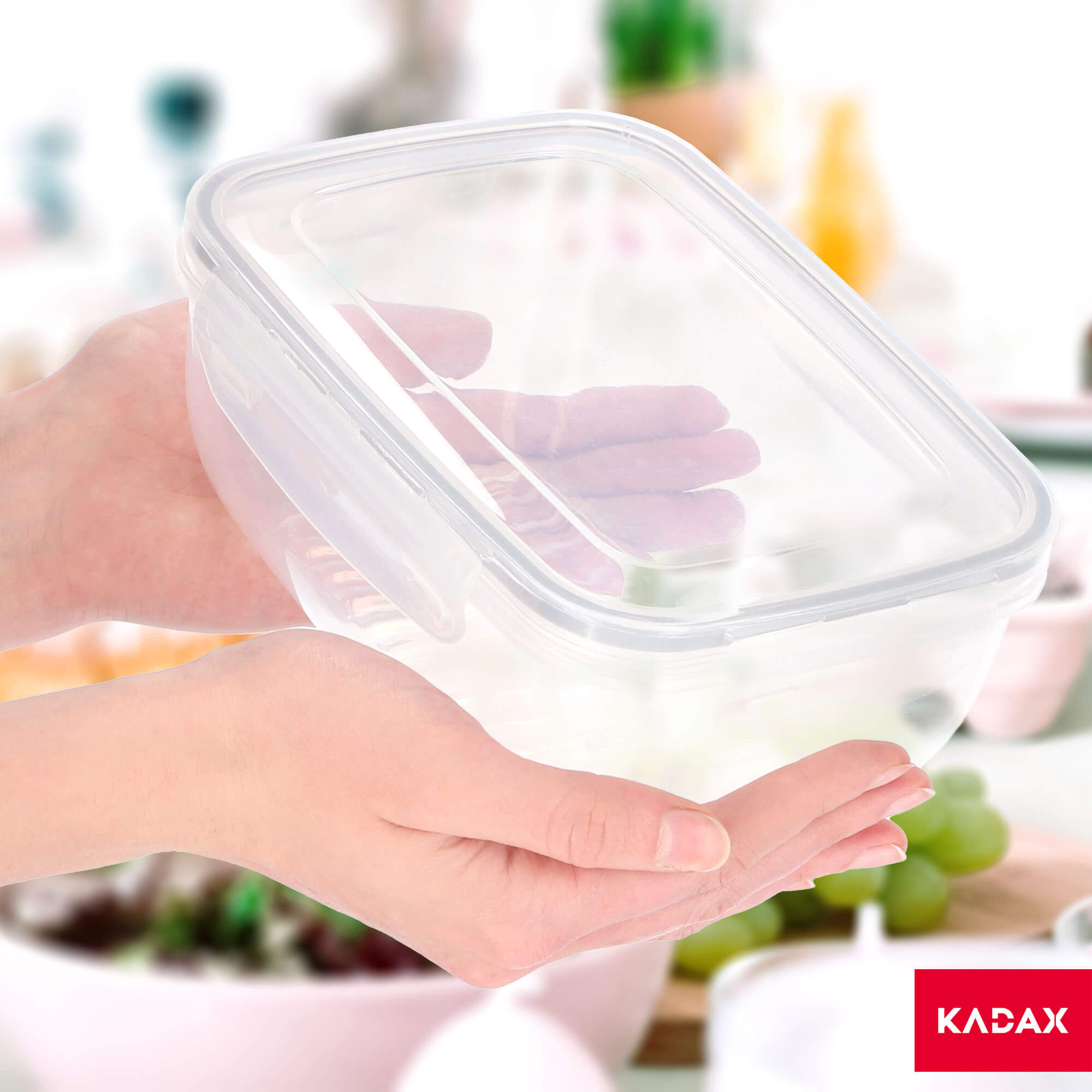 Pojemnik plastikowy z pokrywką 1.4L, przezroczysty