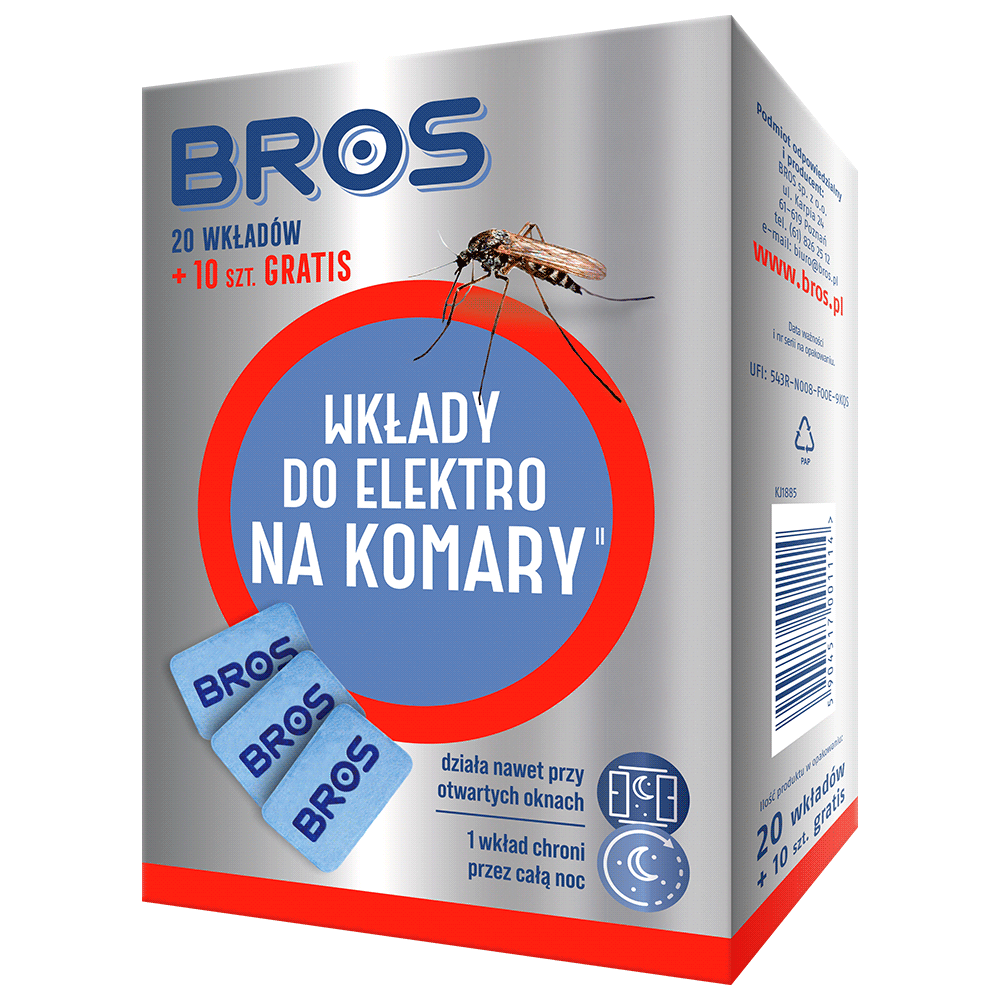 Bros Wkłady do elektrofumigatora na komary 20 szt.
