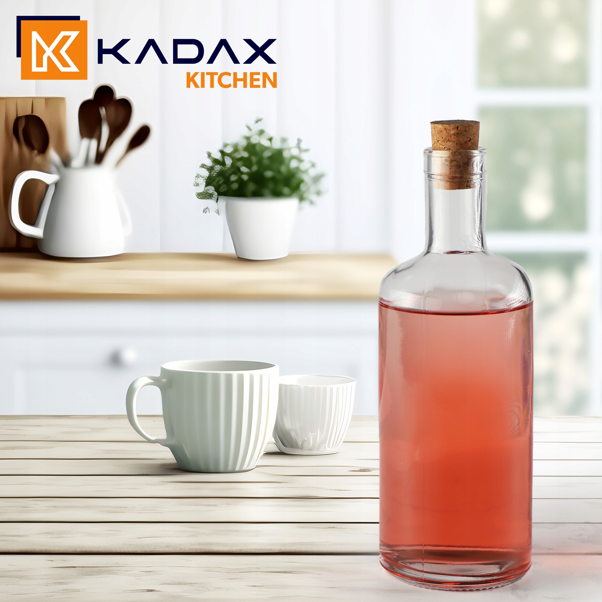Butelka z korkiem 700 ml, przezroczysta