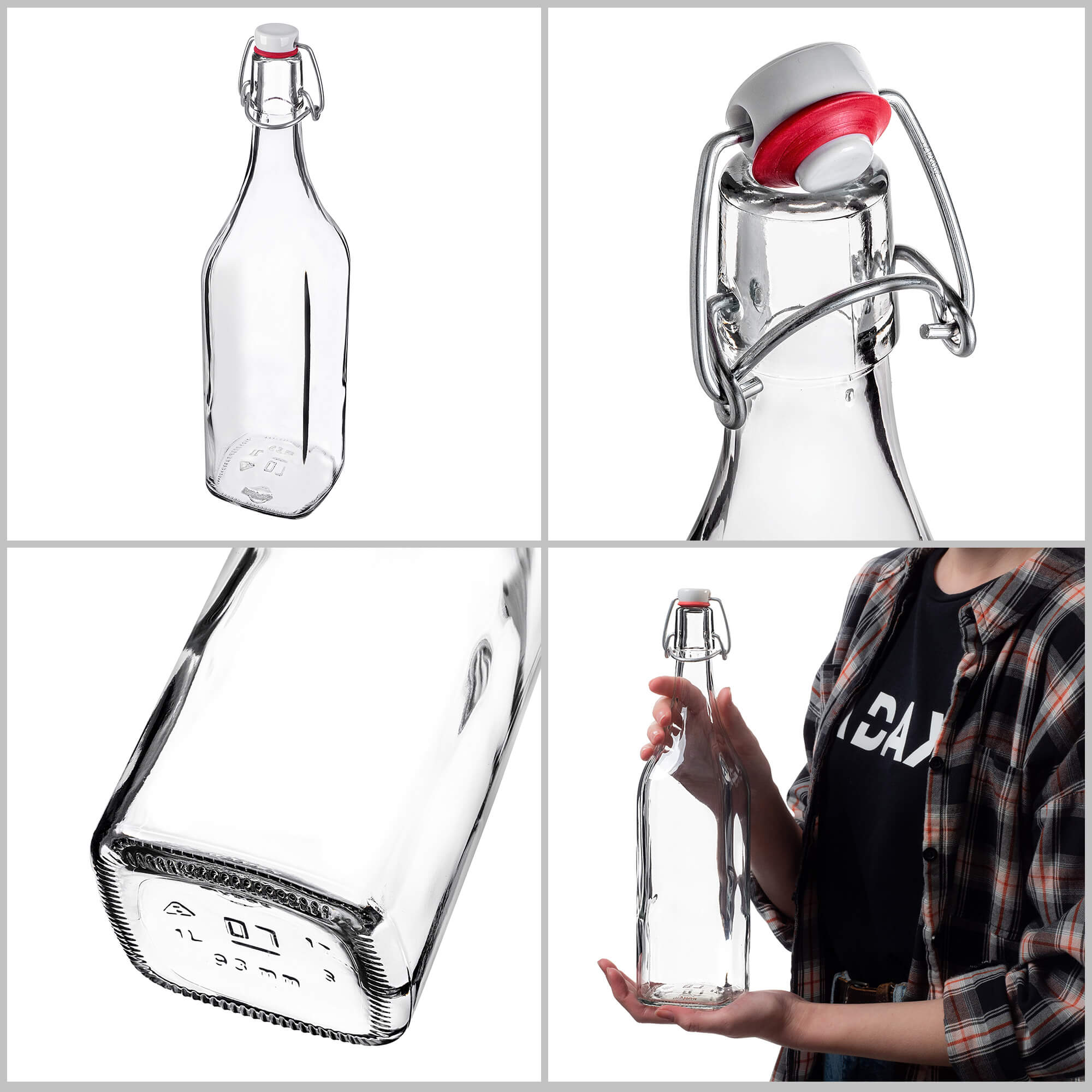 Szklana butelka Nave 1000ml z korkiem mechanicznym 1 szt.