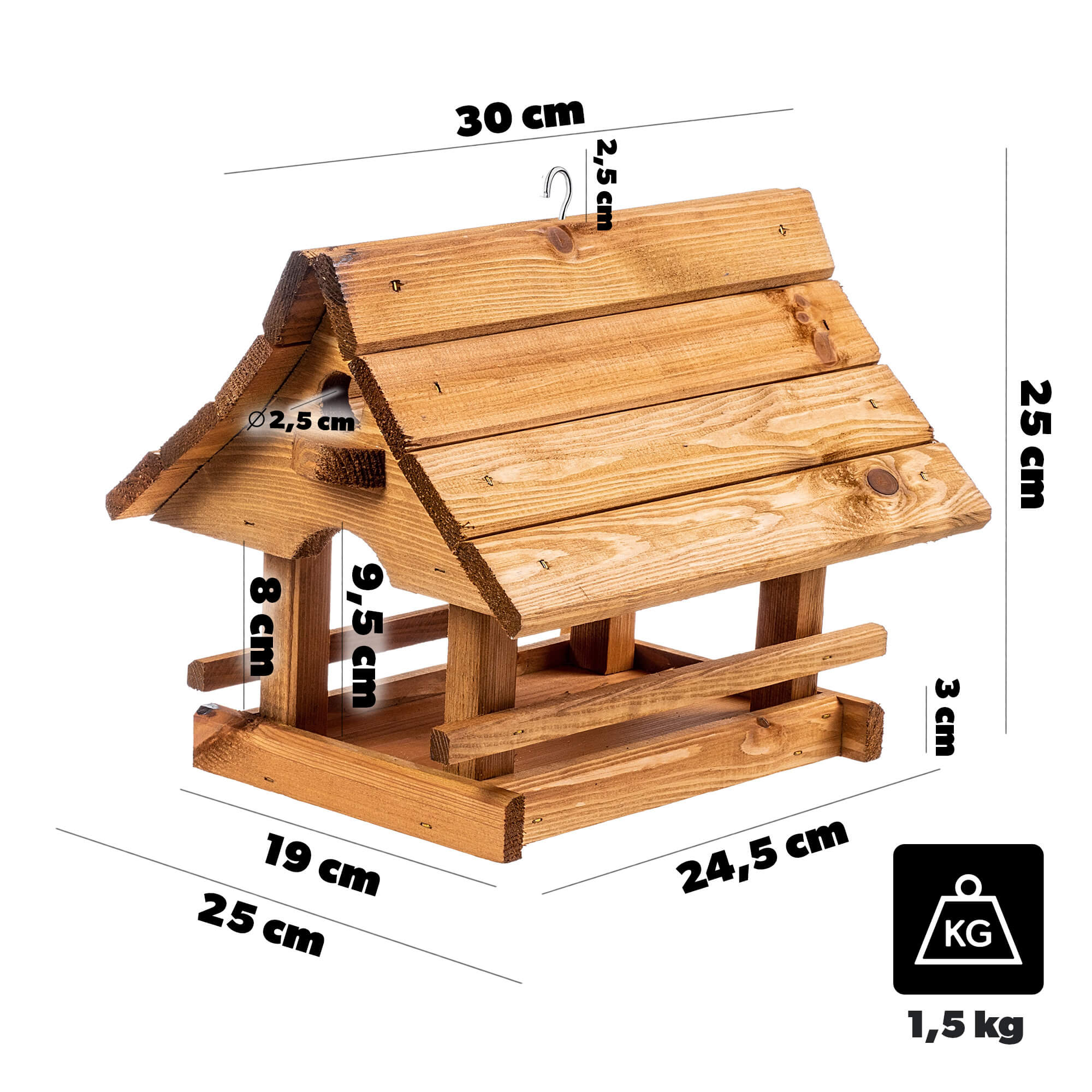 Karmnik dla ptaków Arbis domek 30 x 25 cm naturalny