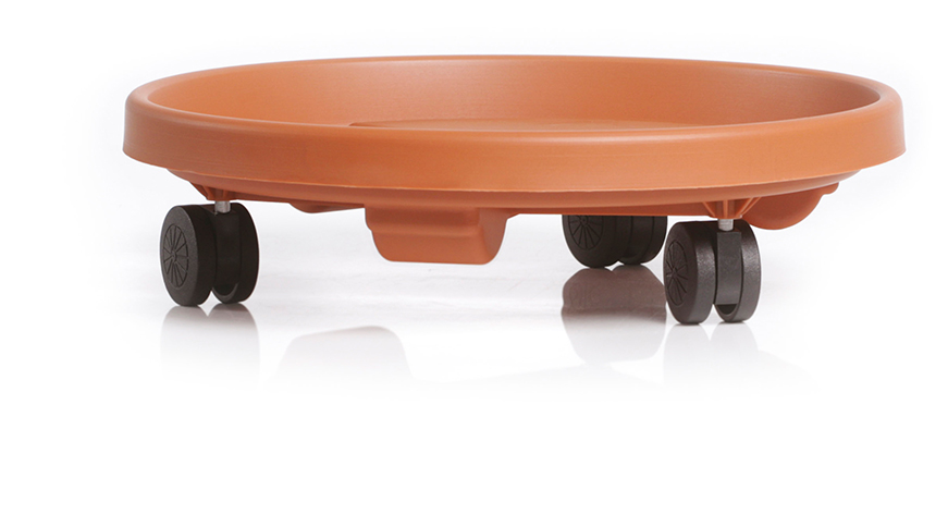 Podstawka na kółkach Calanda 30 x 8 cm, terakota