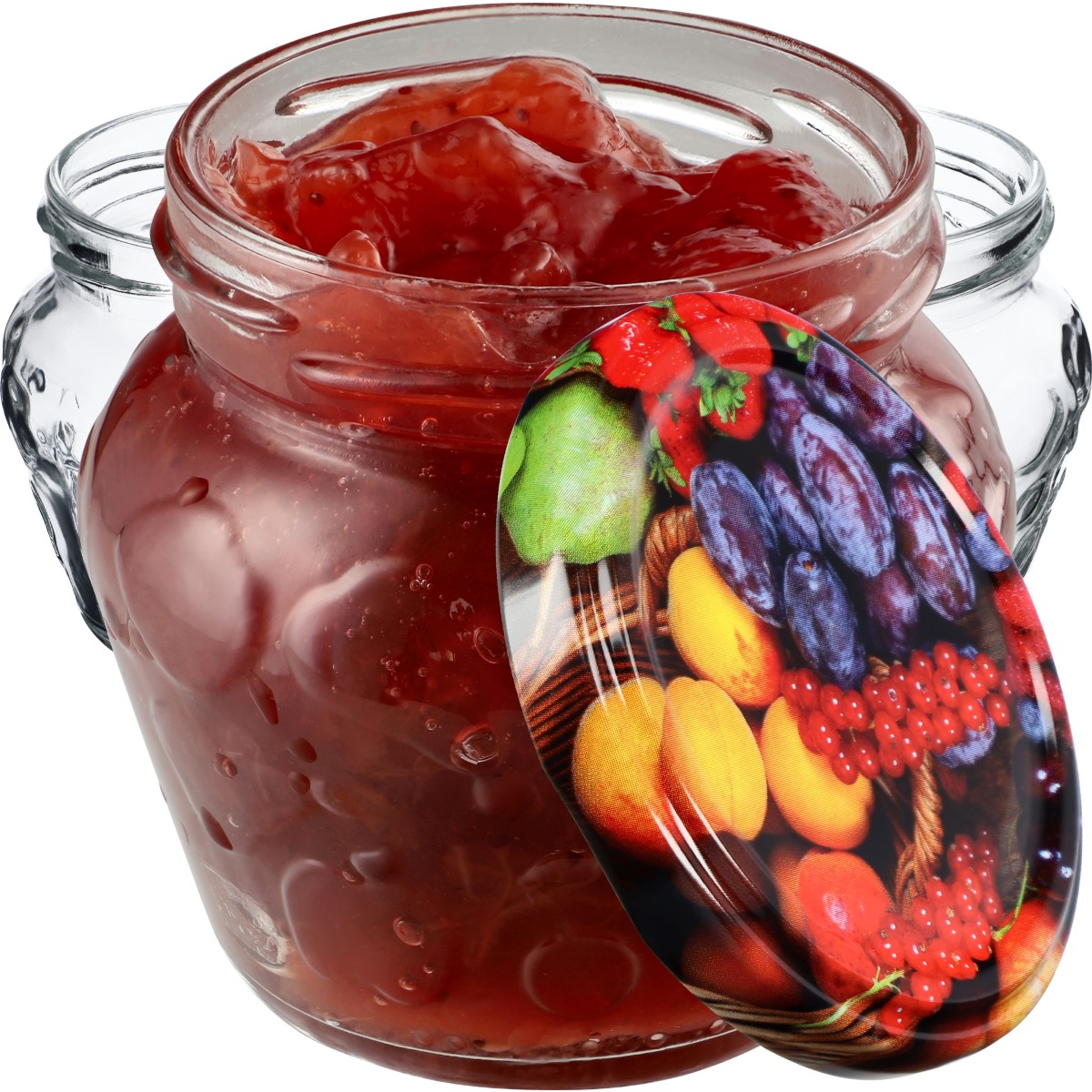 Słoiki Kemi 200ml 10szt fi 66 mm + wieczka "Mix Owoców"
