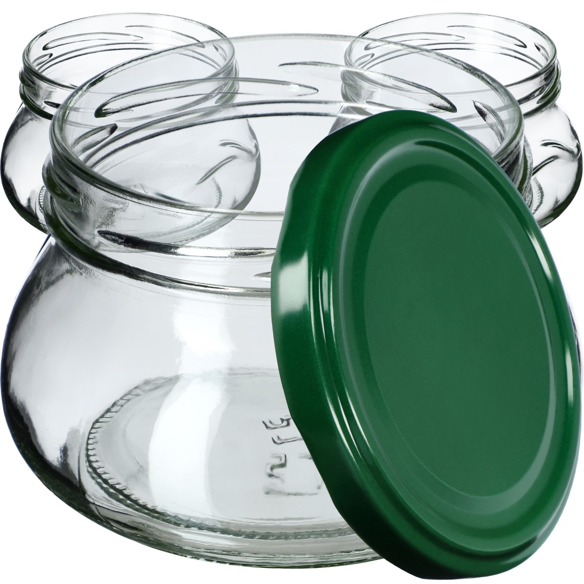 Słoiki na przetwory Raja 300ml 10szt fi 82 mm + wieczka zielone