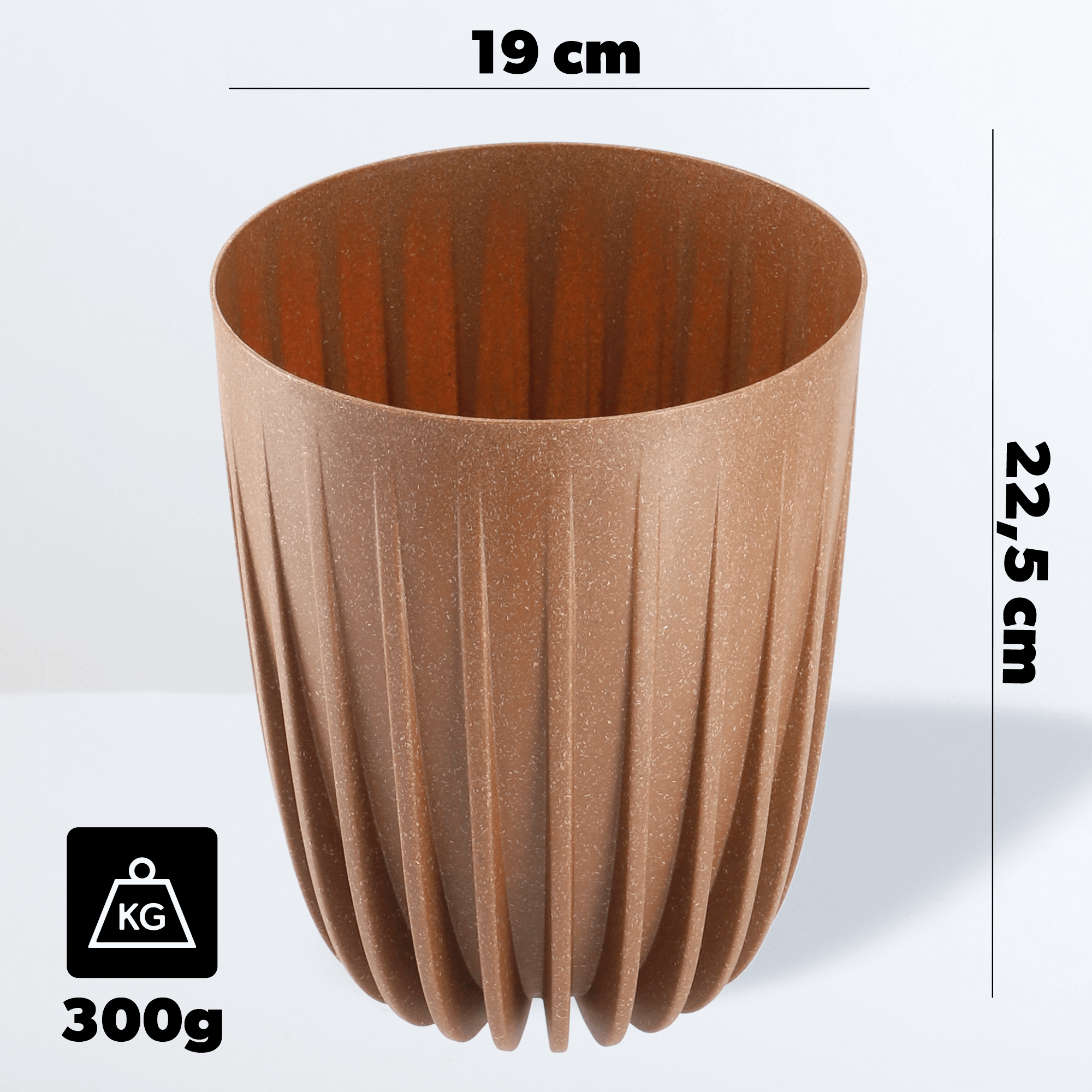 Eko doniczka z wkładem Costa 19 cm, naturalna