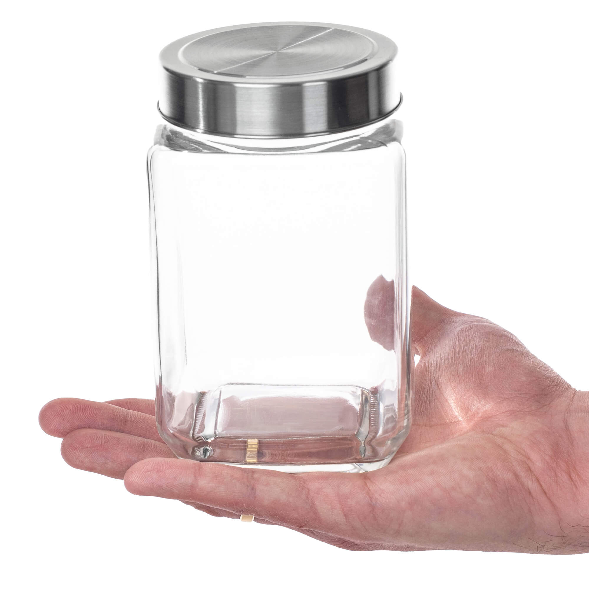 Szklany pojemnik na żywność Ferno 700 ml, srebrny
