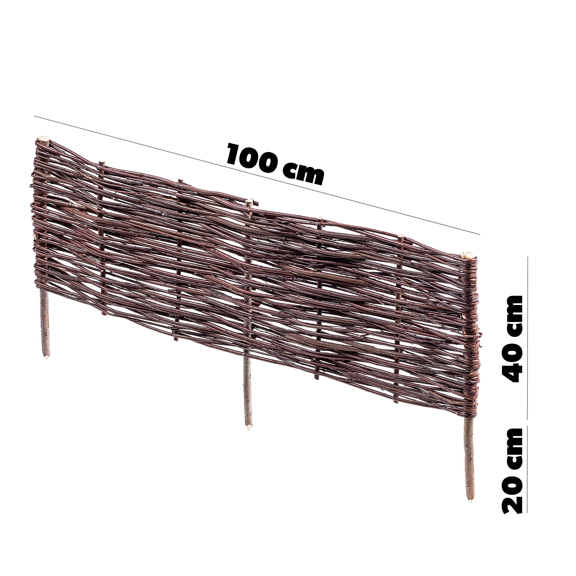 Palisada ogrodowa wiklinowa Sand 100 x 40 cm, 5 szt.
