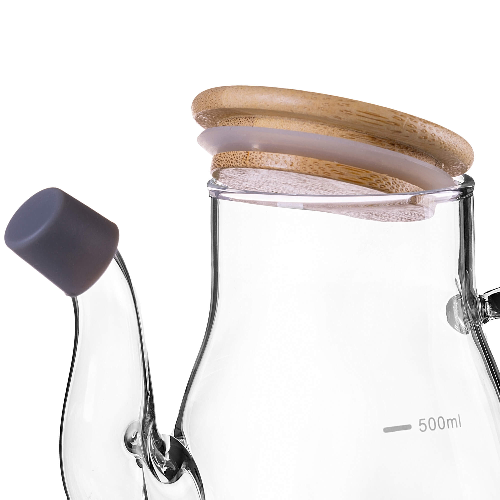 Szklany dzbanek na olej Mellitto z pokrywką i uchwytem 500 ml